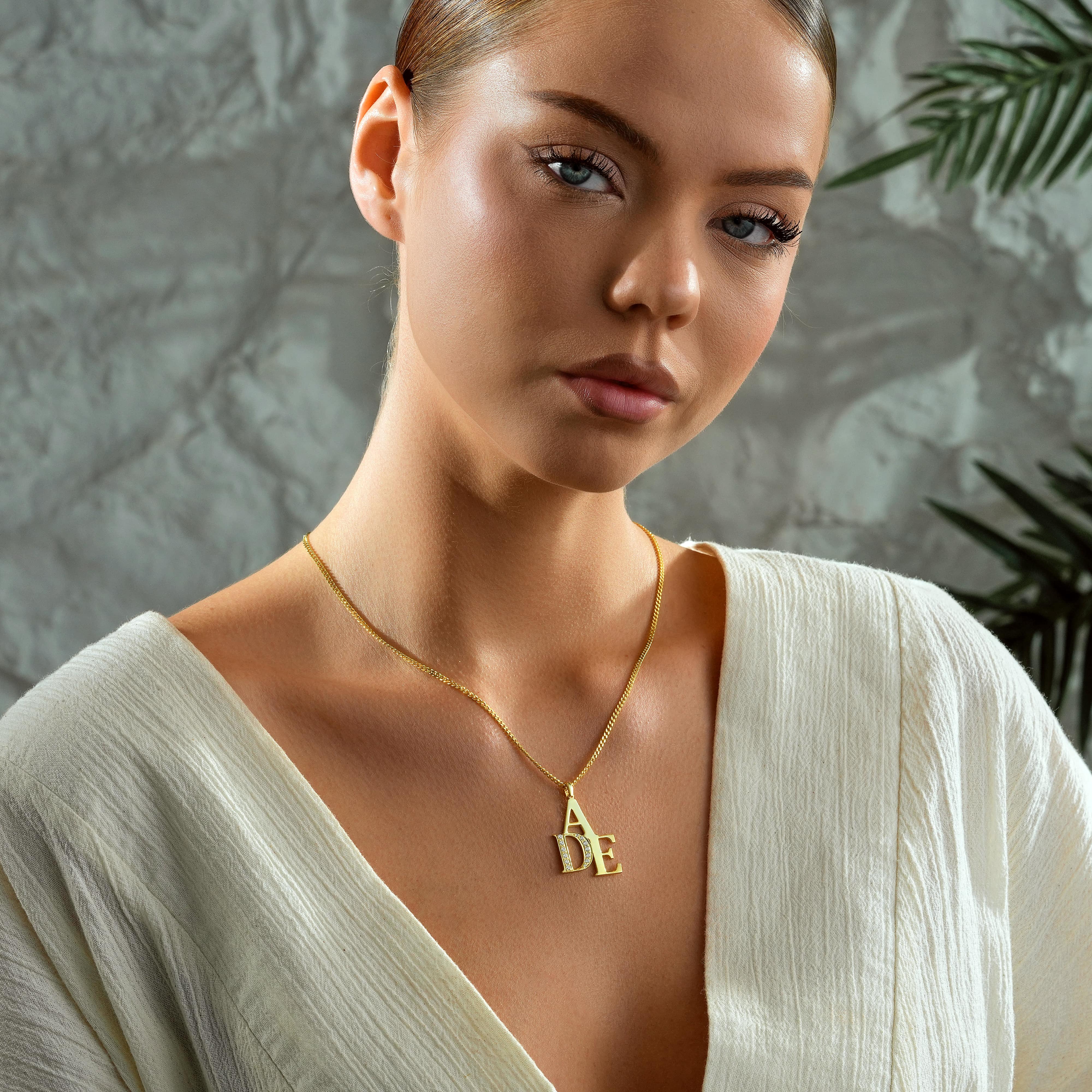 925 Ayar Gümüş Harf Kolye