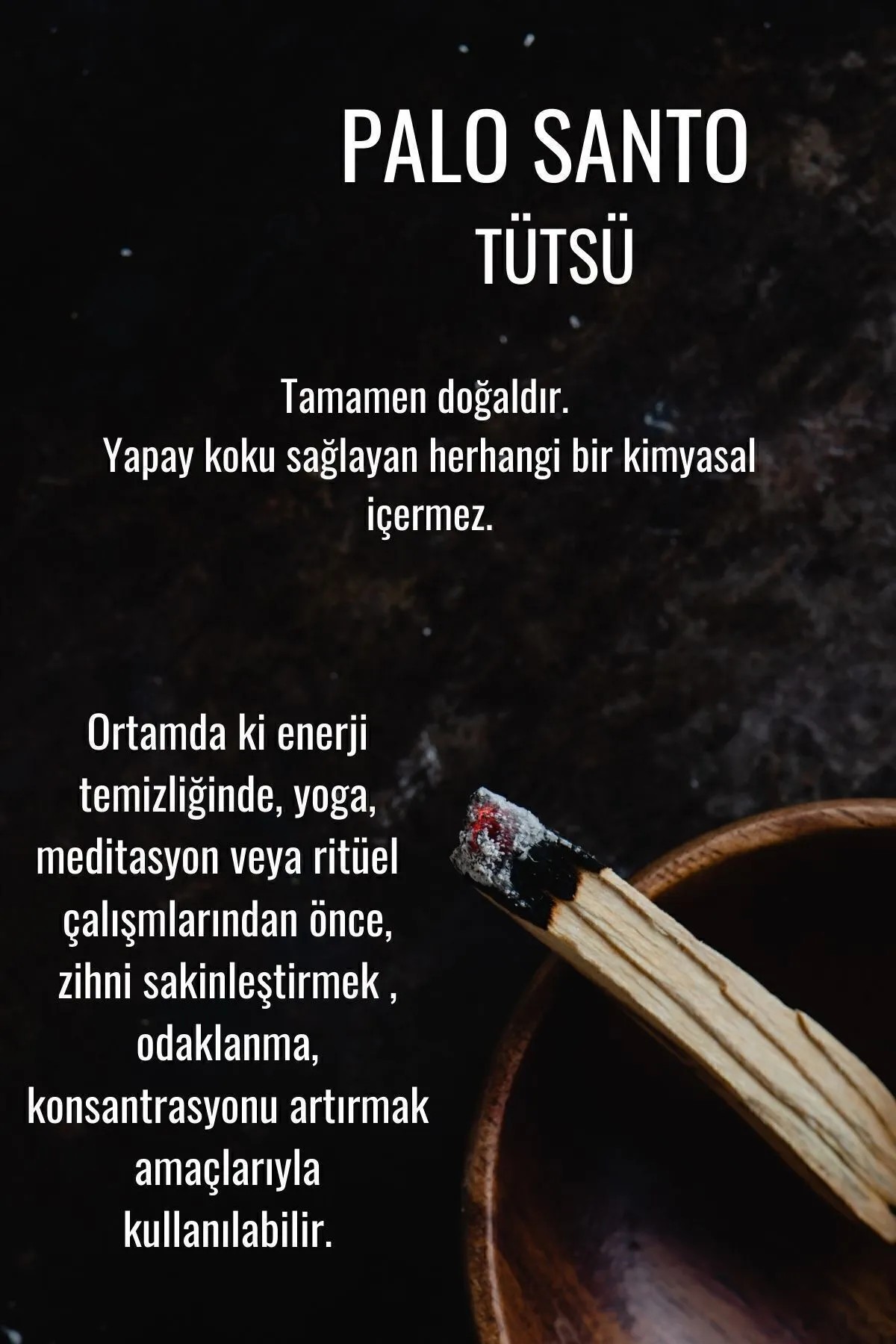 Palo Santo Ağaç Tütsü (PERU) Sertifikalı (ORT 30 GR-ORT 3 ADET)