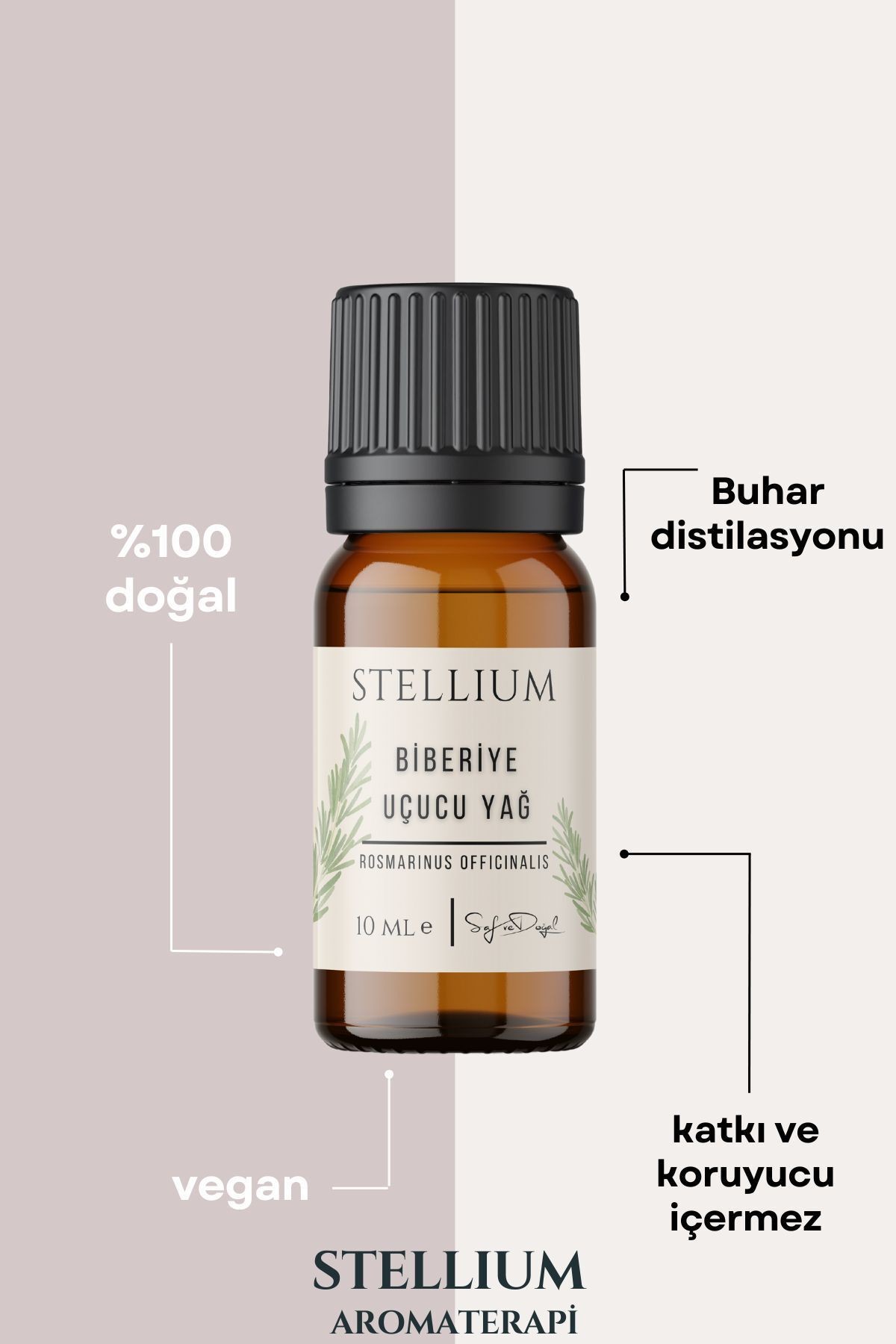 Biberiye Suyu Hidrosol 100 ml ve Biberiye Uçucu Yağı Set-Saf ve Doğal