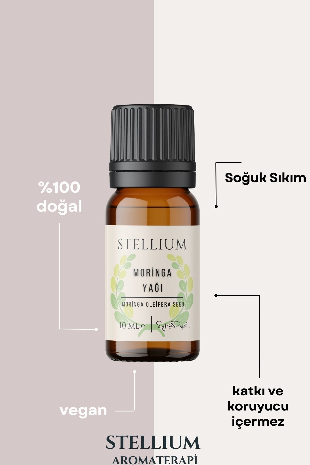 Moringa Yağı Soğuk Sıkım %100 Saf ve Doğal- 10 ml