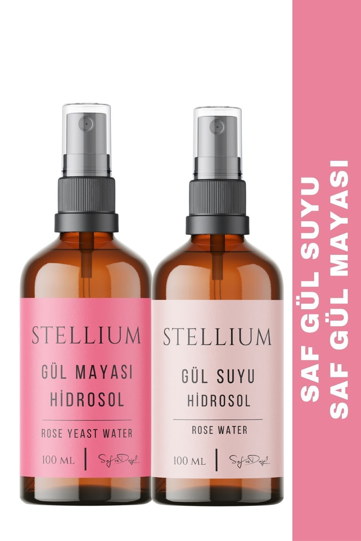 Doğal Gül Suyu + Doğal Gül Mayası Hidrosol İkili Set 100 ml + 100 ml (Rose Water)
