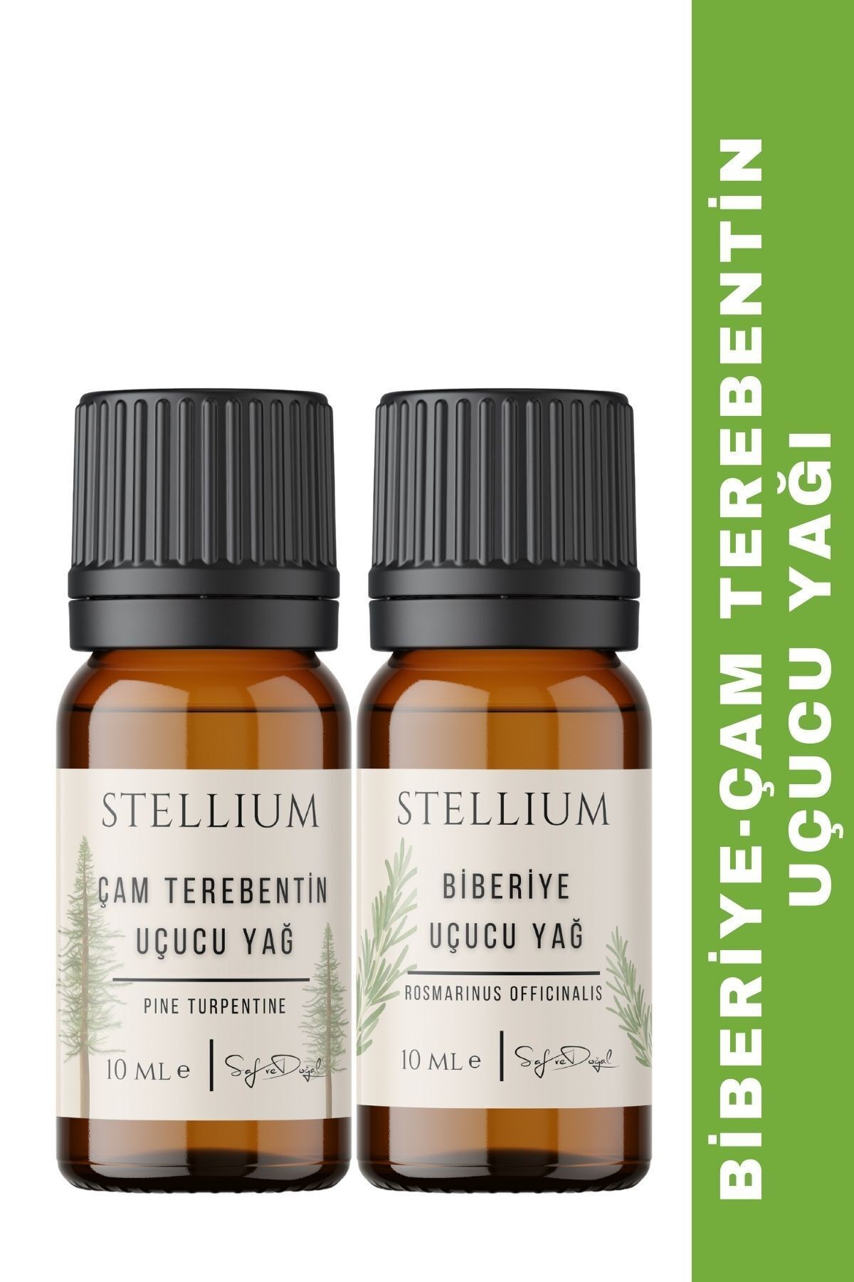 Biberiye Yağı 10 ml, Çam Terebentin Yağı 10 ml %100 Doğal 2'li Set