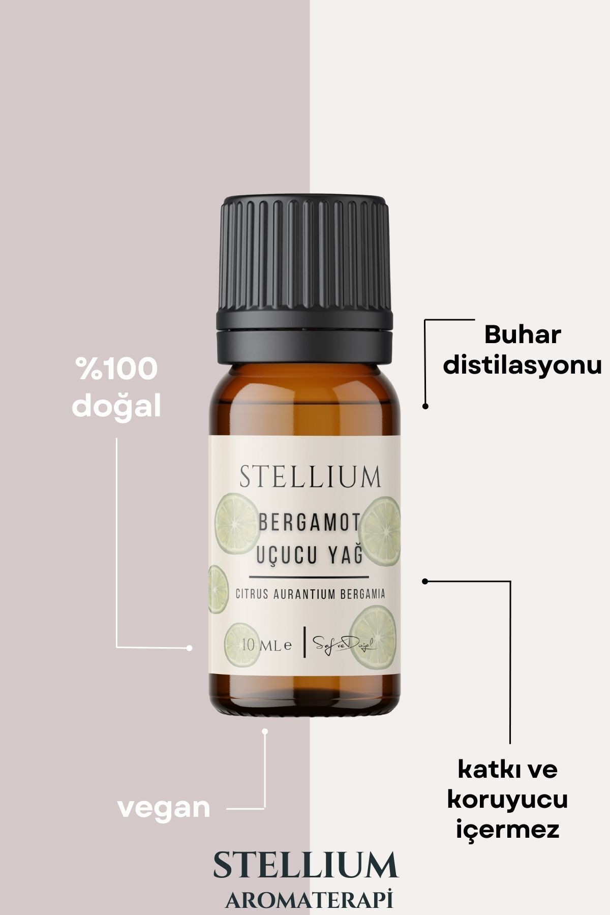 Bergamot Uçucu Yağı 10 ml Saf ve Doğal Aromaterapi ve Buhurdanlık Koku