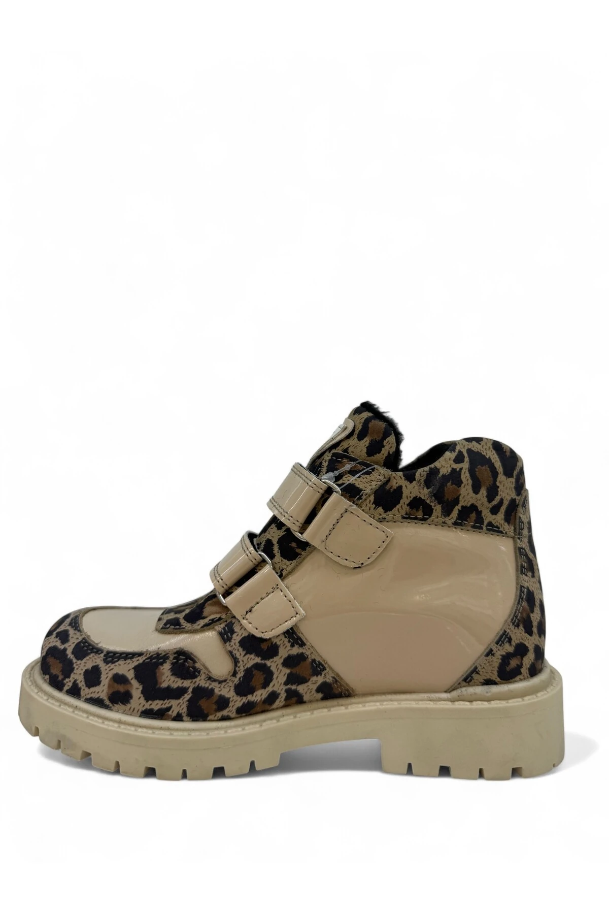 Leopar Desenli Hakiki Deri Ortopedik Kız Bot