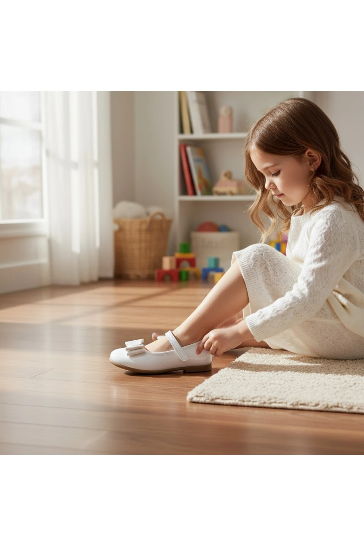 Ortopedik Beyaz Kız Çocuk Babet