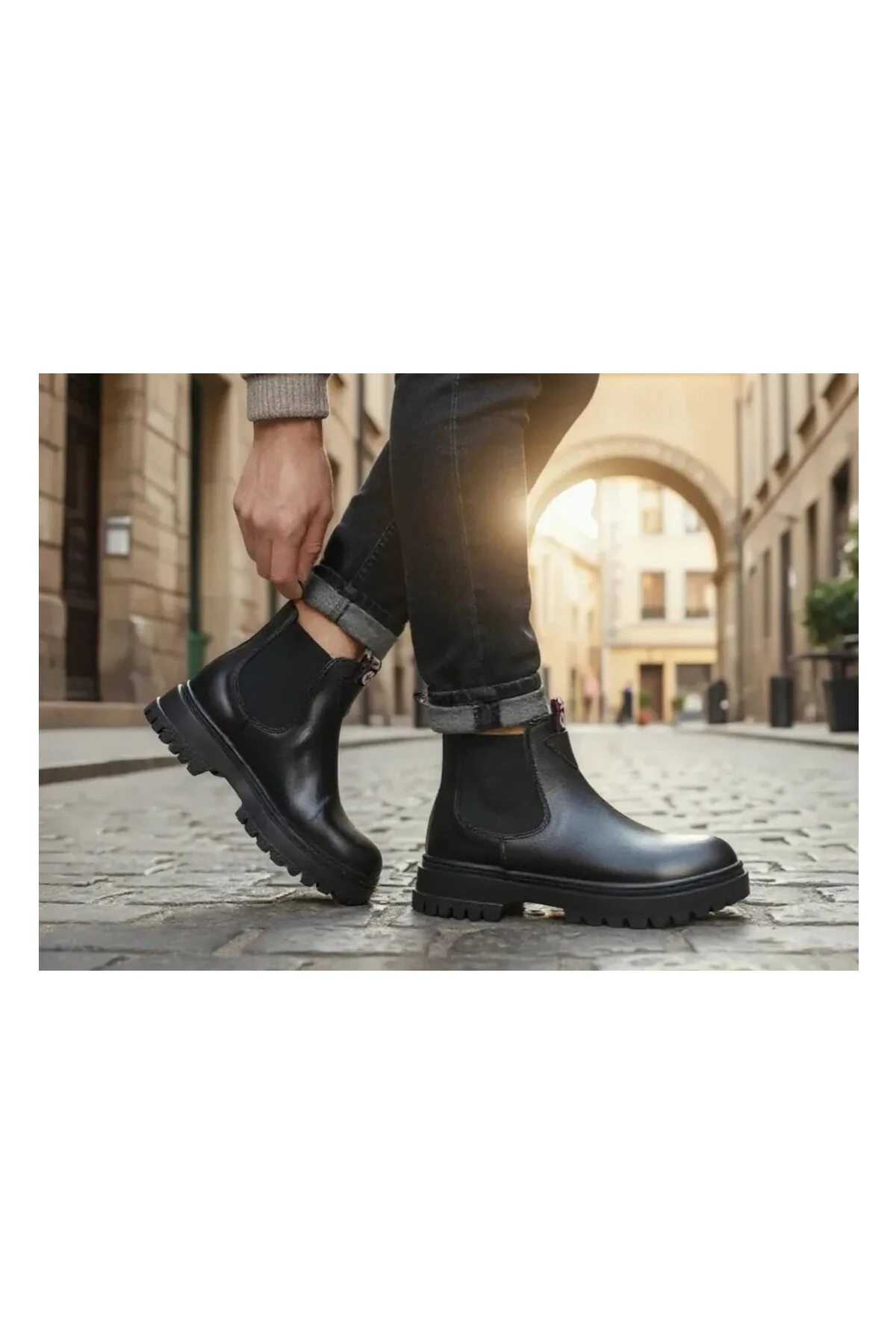Hakiki Deri Ortopedik Lastikli Bot
