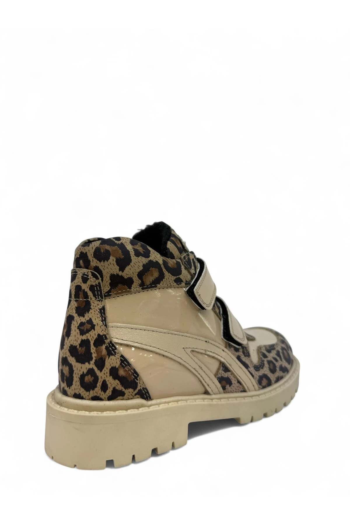 Leopar Desenli Hakiki Deri Ortopedik Kız Bot