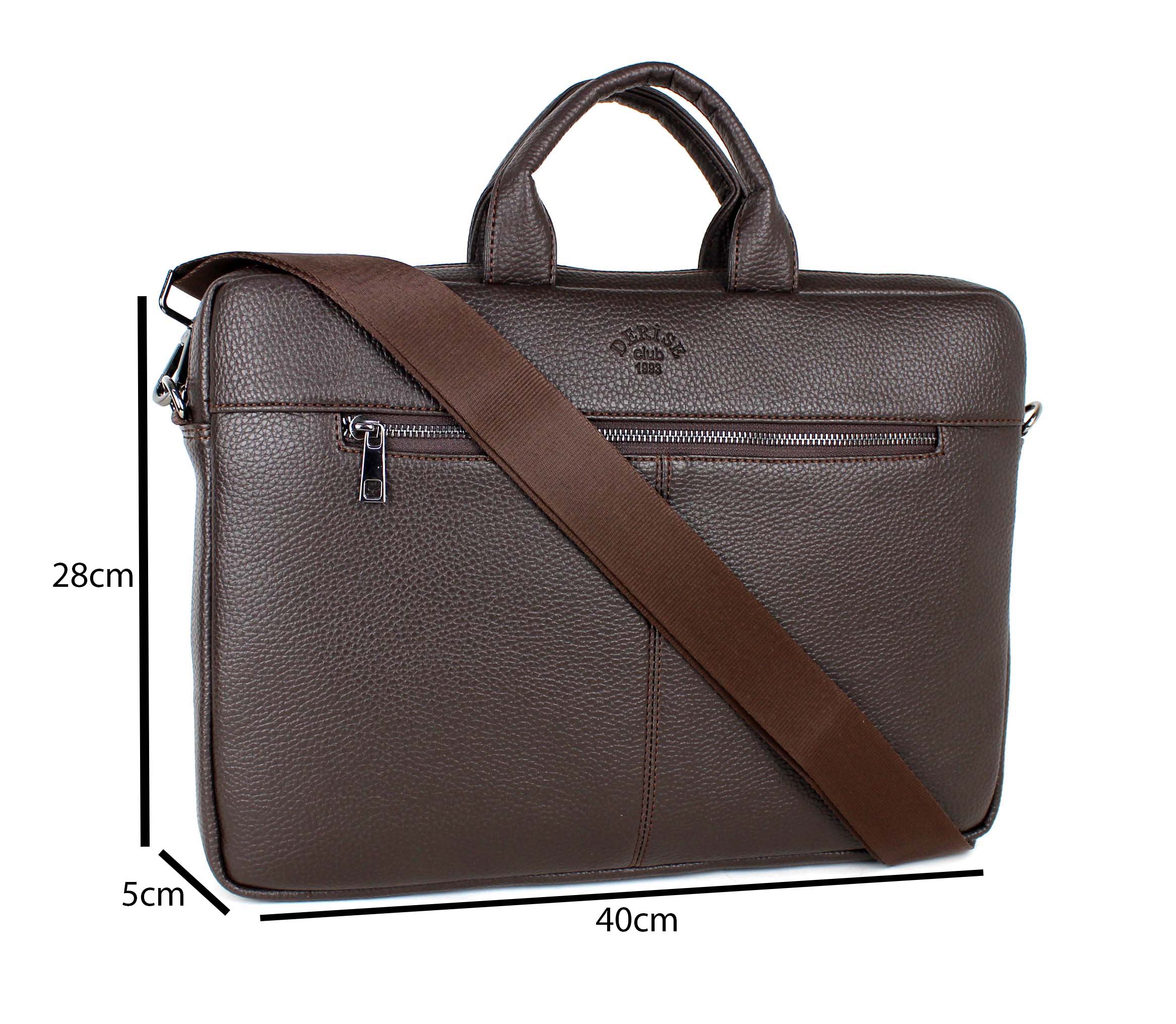 Unisex Omuz Askılı 15.6 inç Laptop Bölmeli Evrak Ve Laptop çantası - kahverengi̇
