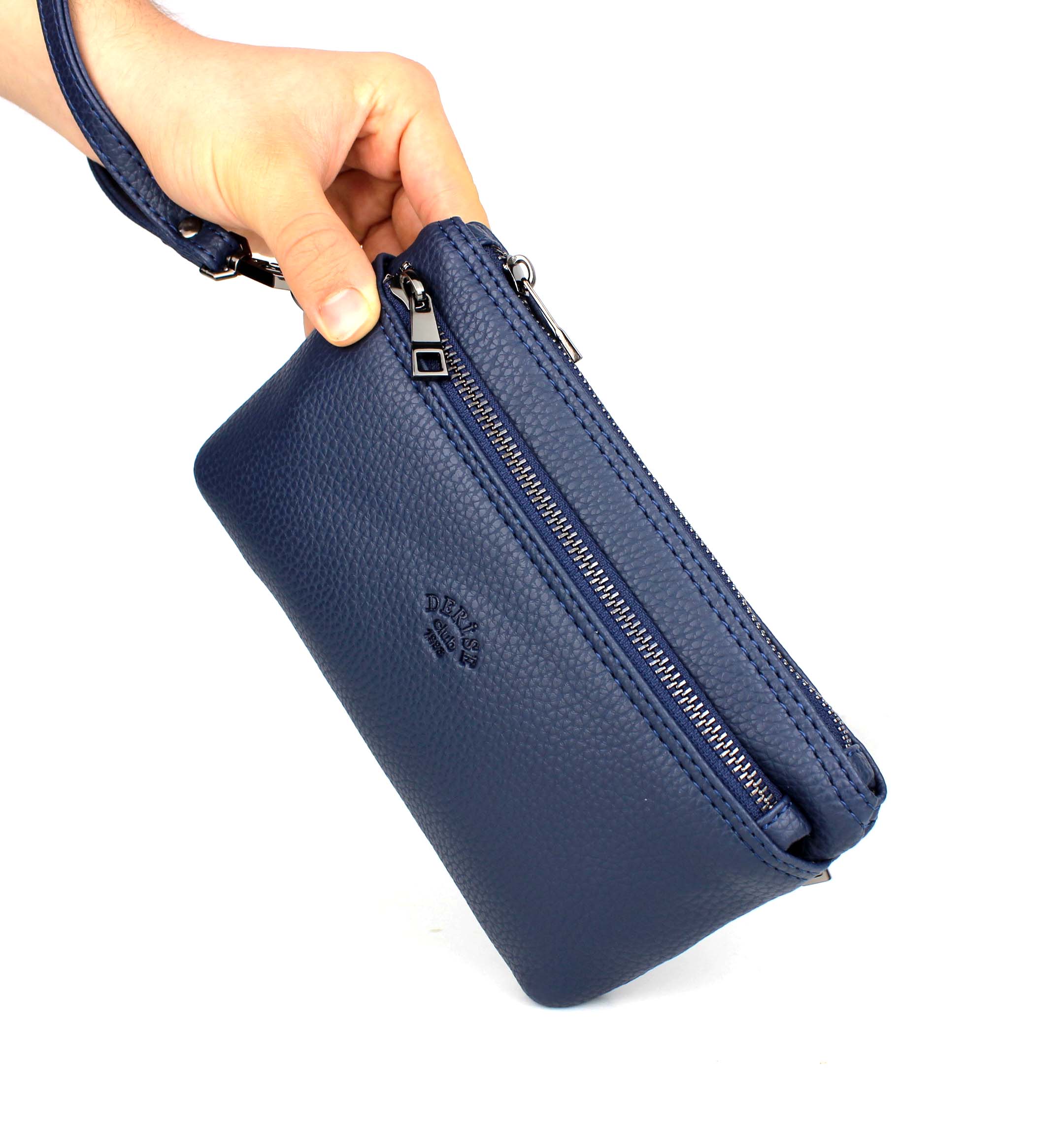 Erkek Bileklik Kemerli İnce Portföy El Çantası - lacivert