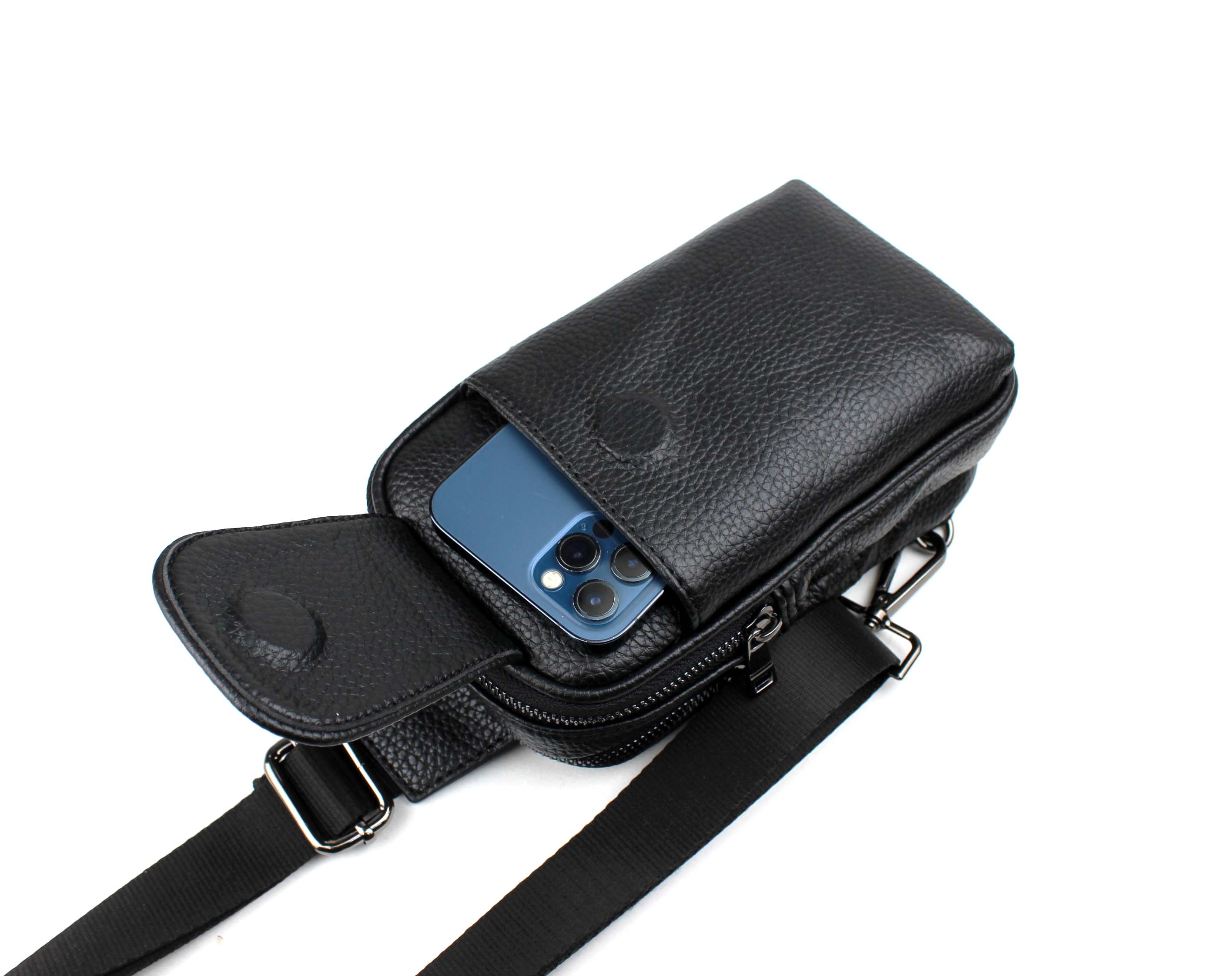 Erkek Suni Deri Lüks Kapaklı Omuz Çantası