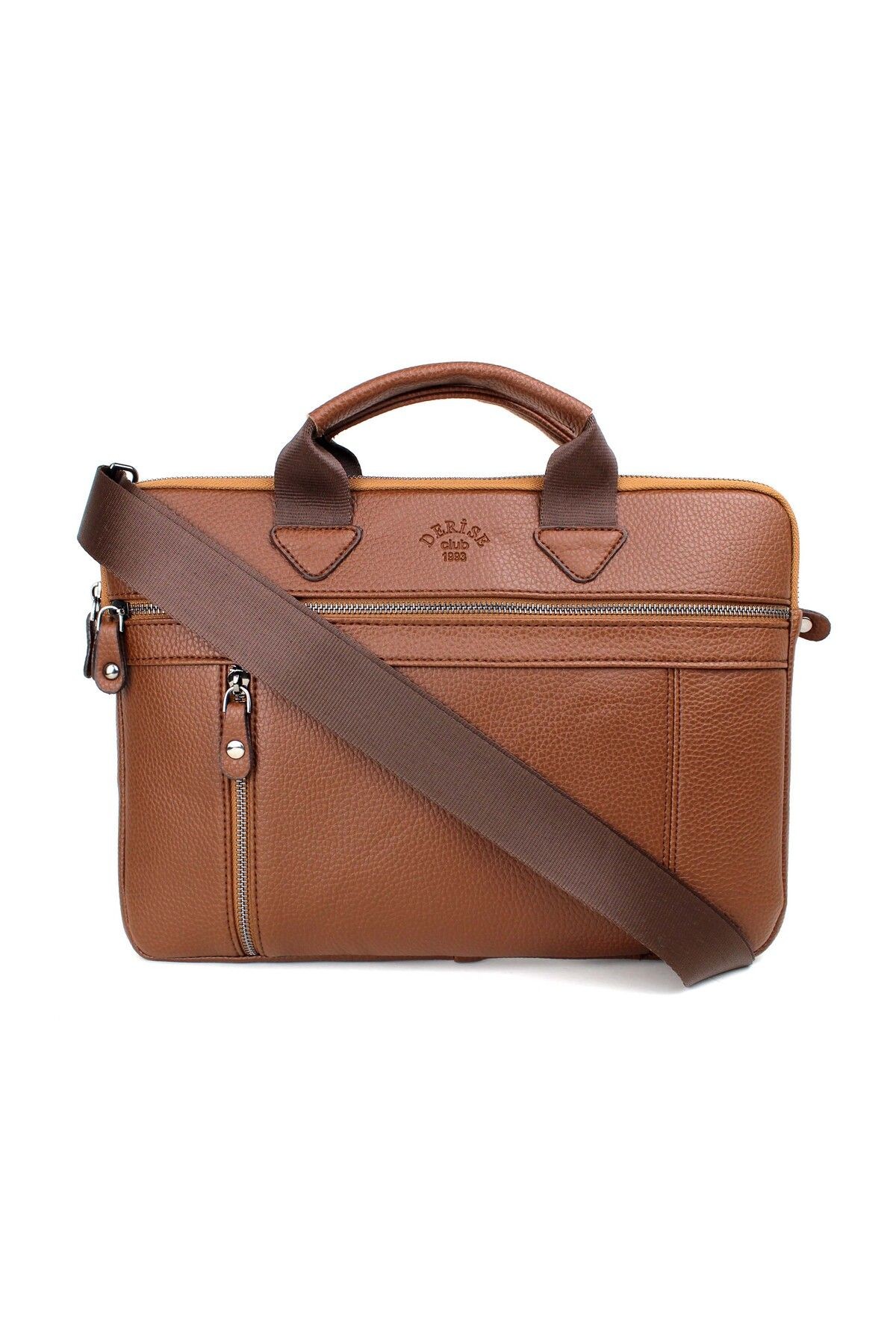 Unisex 13 & 14 İnç Lüks Evrak ve Laptop Çantası - taba