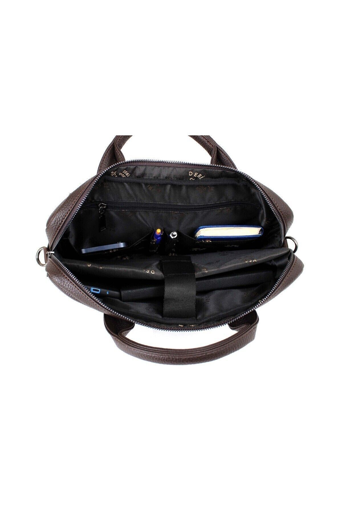 Unisex Kahverengi Dosya Tablet Notebook Çantası, 14 Inç Laptop Ve Evrak Çantası