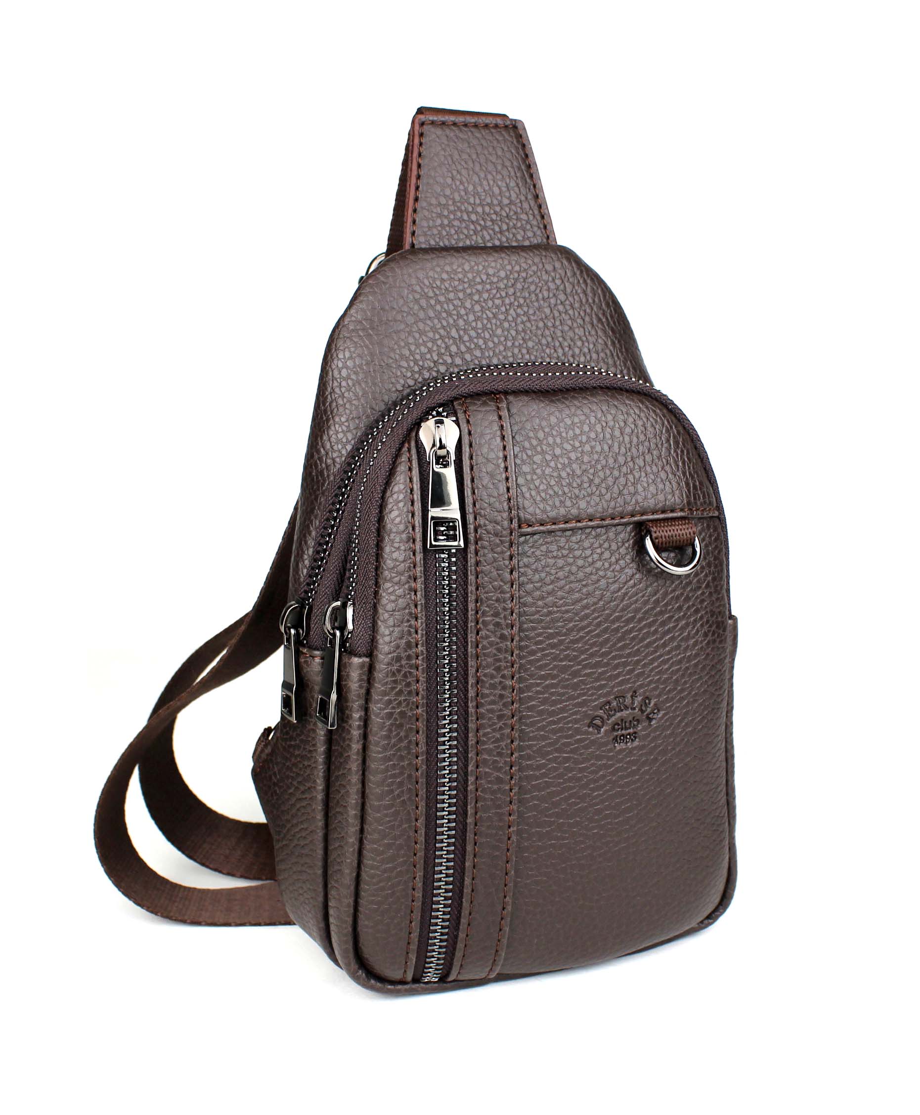 Erkek Çift Kol Çapraz Omuz BodyBag Çanta  - Kahverengi