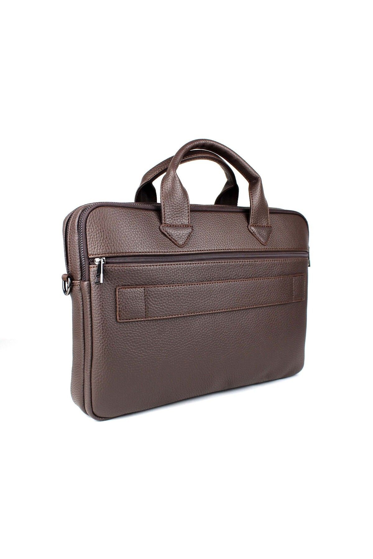 Unisex Kahverengi Çok Bölmeli 14 inç Evrak Ve Laptop Çantası