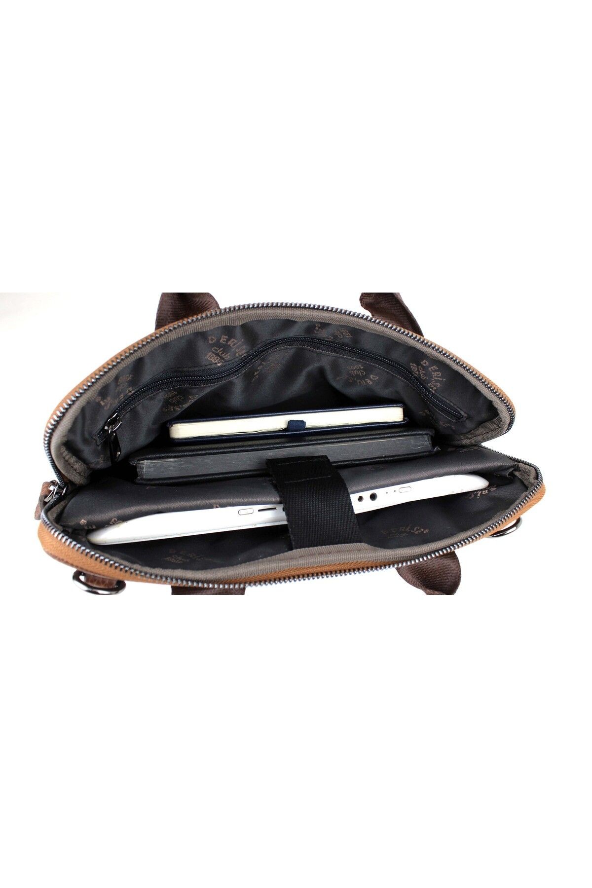 Küçük Boy Kahverengi Macbook 13” Ipad Air 5 Ve Notebook Tablet Çantası