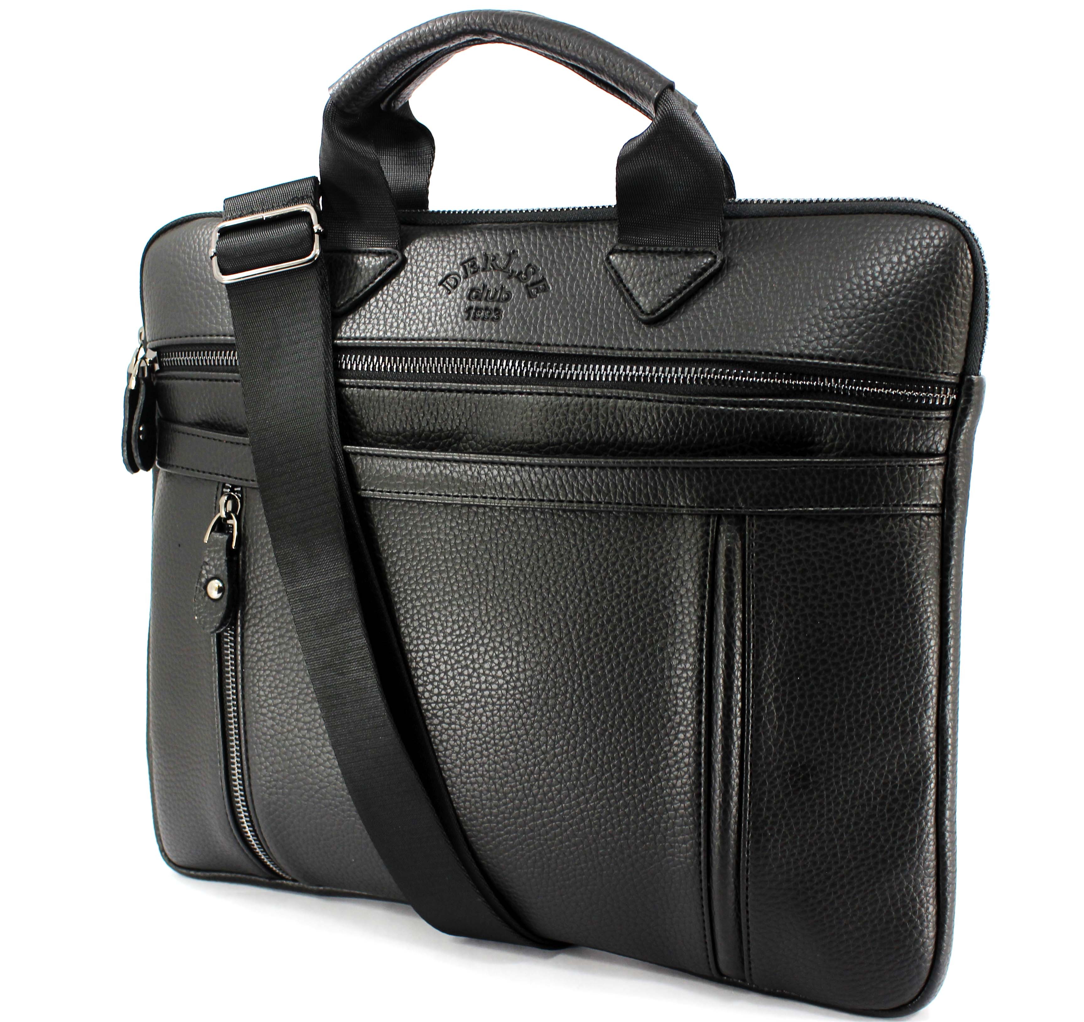 Unisex 13 & 14 İnç Omuz Askılı Evrak ve Laptop Çantası - siyah