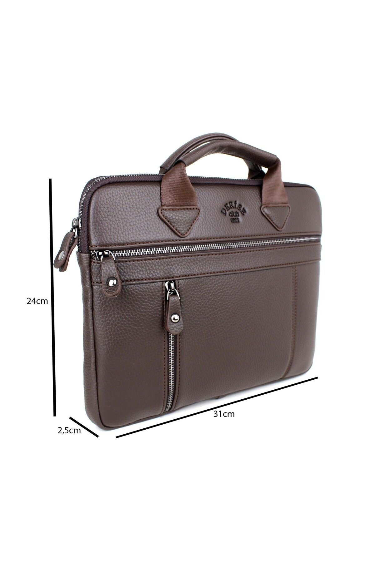 Küçük Boy Kahverengi Macbook 13” Ipad Air 5 Ve Notebook Tablet Çantası