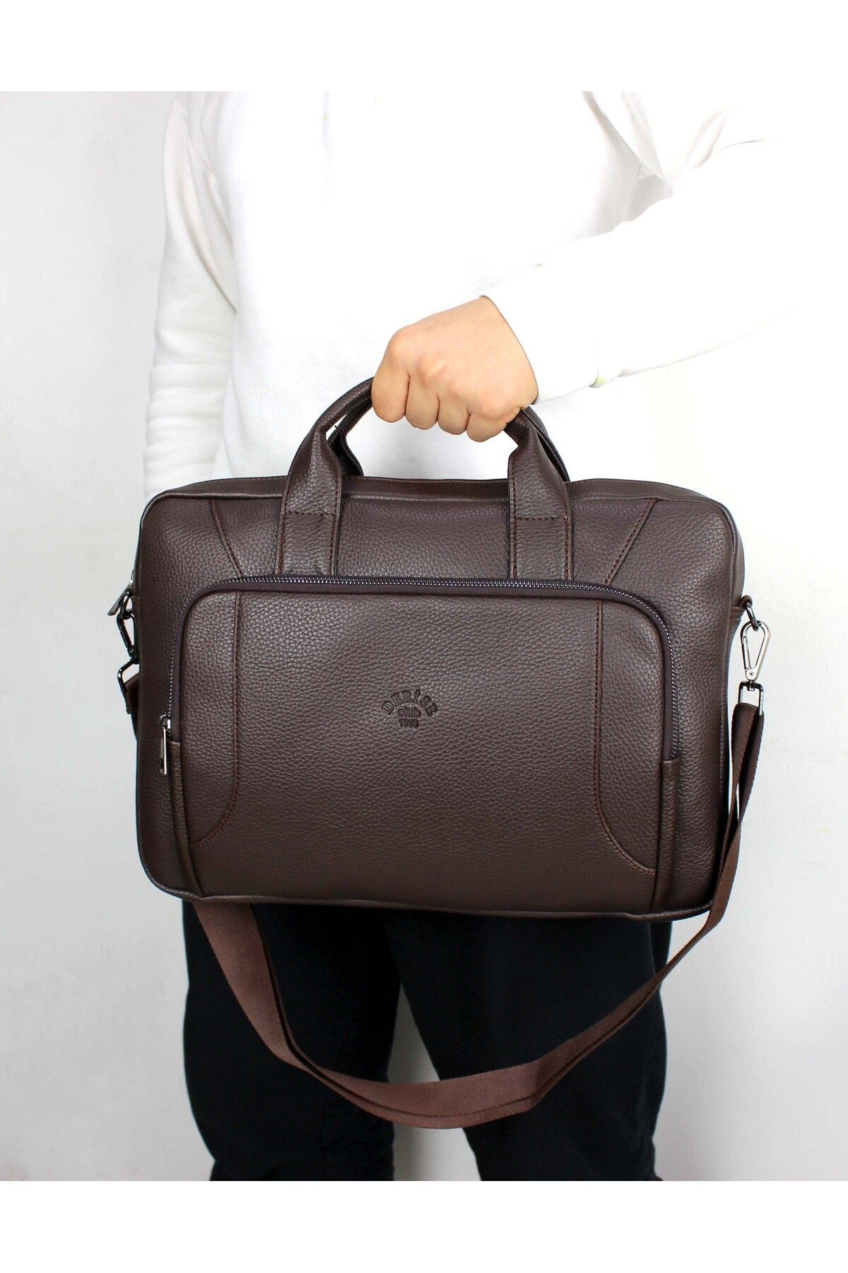 Unisex Kahverengi 15,6 Inç Evrak Ve Laptop Çantası