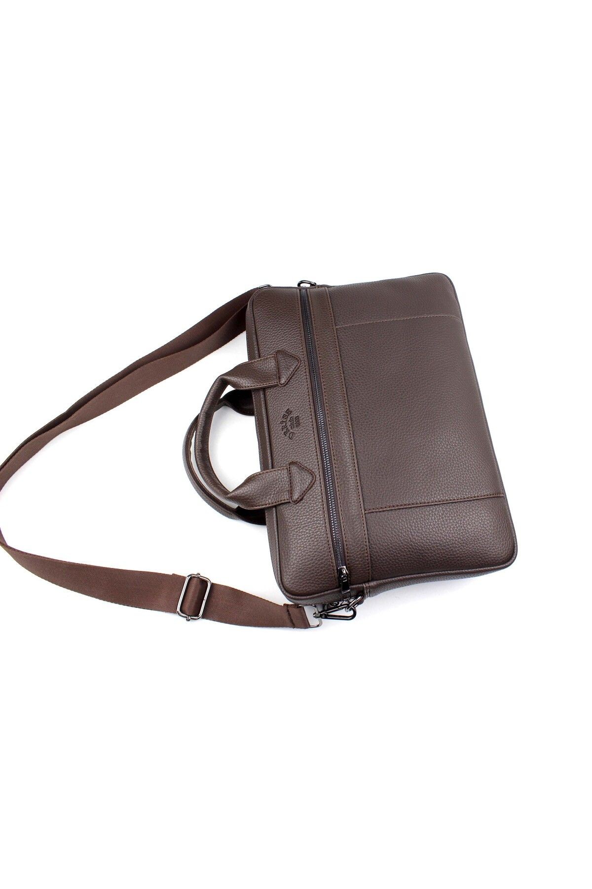 Unisex Kahverengi Çok Bölmeli 14 inç Evrak Ve Laptop Çantası