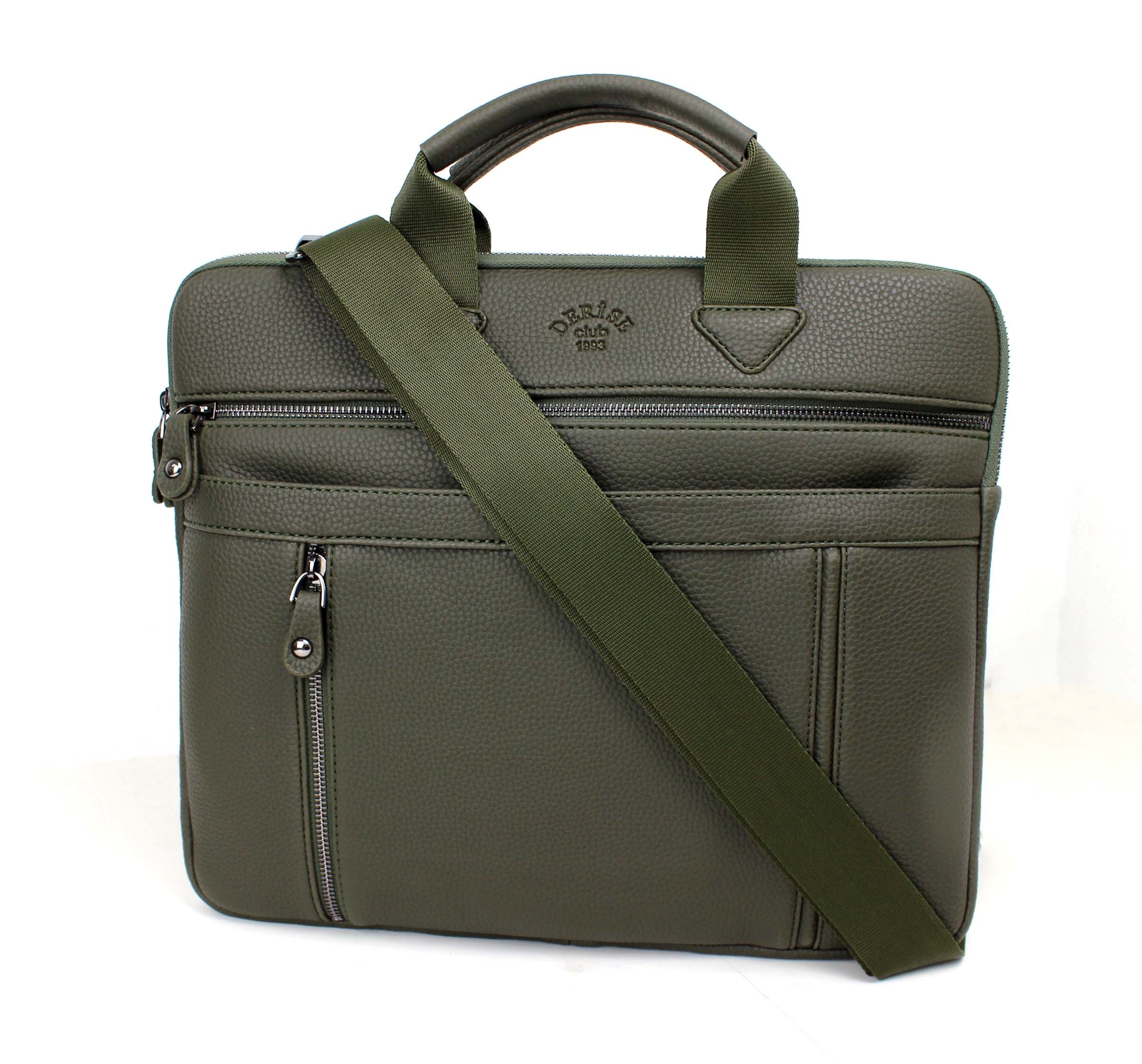Unisex 13 & 14 İnç Omuz Askılı Evrak ve Laptop Çantası - haki