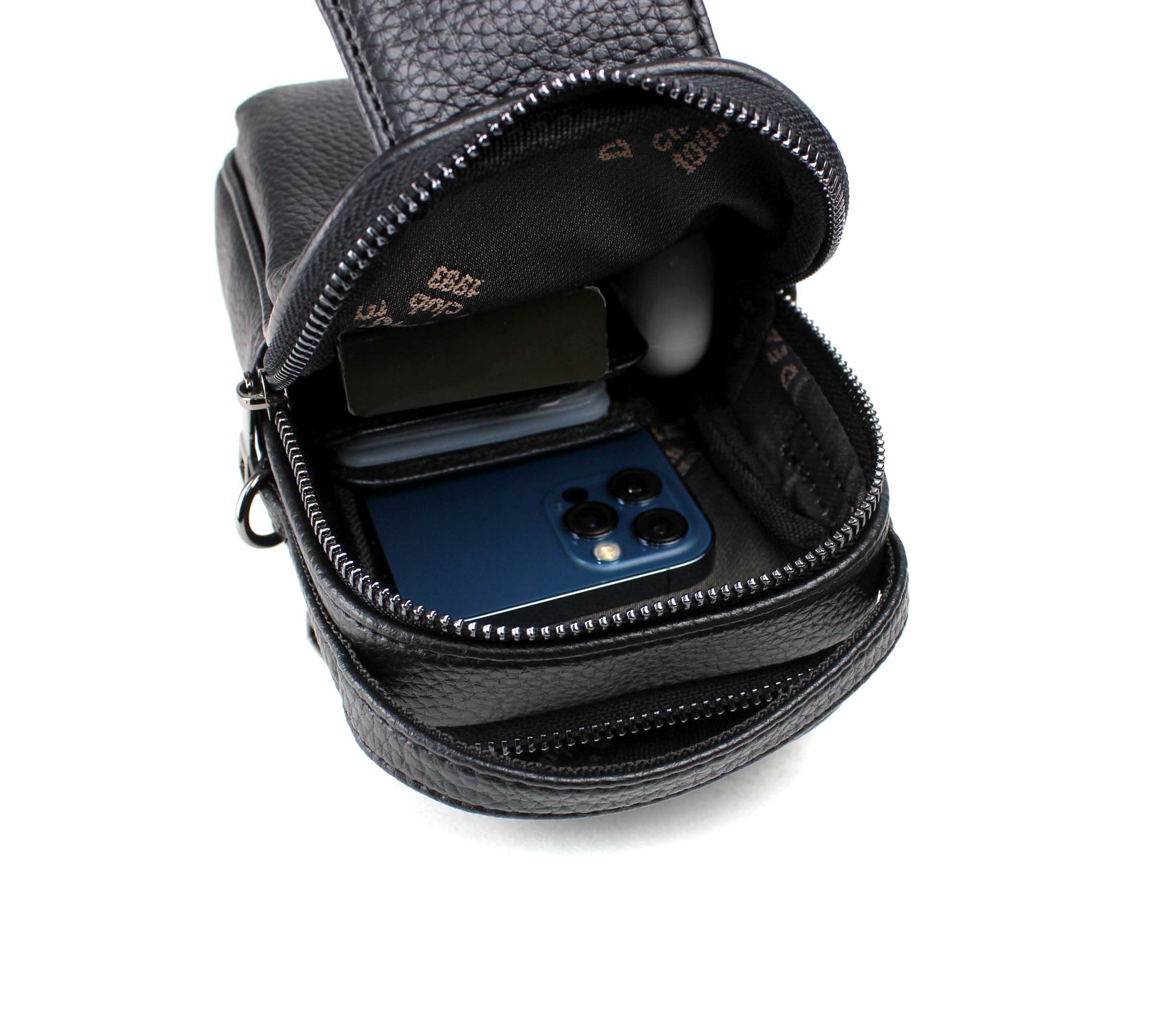 Erkek Suni Deri Lüks Kapaklı Çok Bölmeli El ve Omuz Çantası