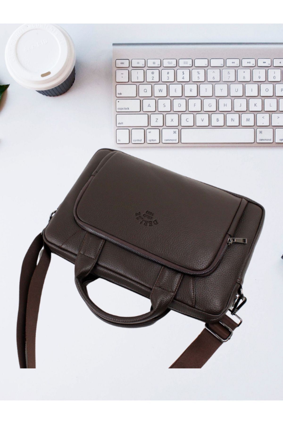 Unisex Kahverengi Dosya Tablet Notebook Çantası, 14 Inç Laptop Ve Evrak Çantası
