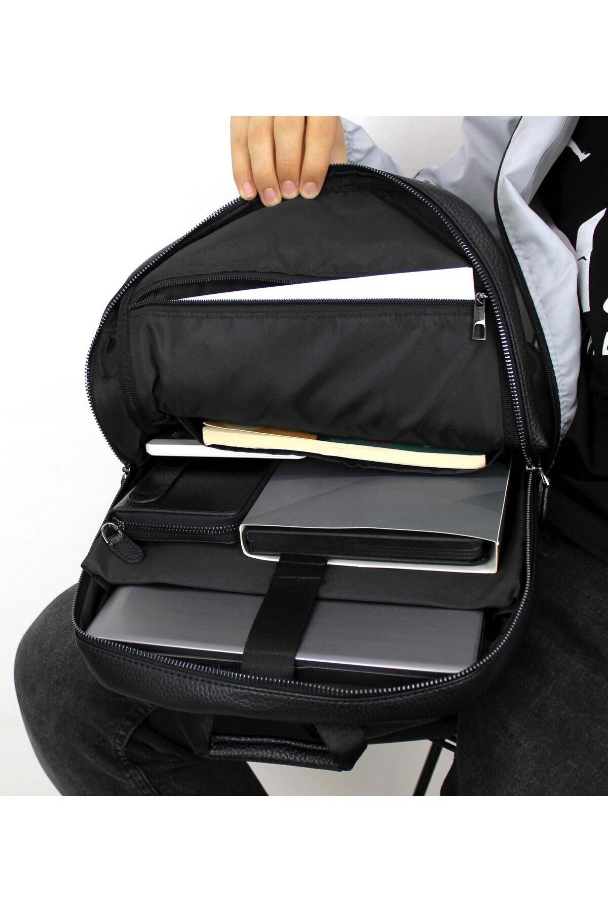 Unisex Kulaklık Çıkışlı, 15 Inç Laptop Notebook Ve Evrak Okul Çantası Çok Bölmeli Sırt Çantası