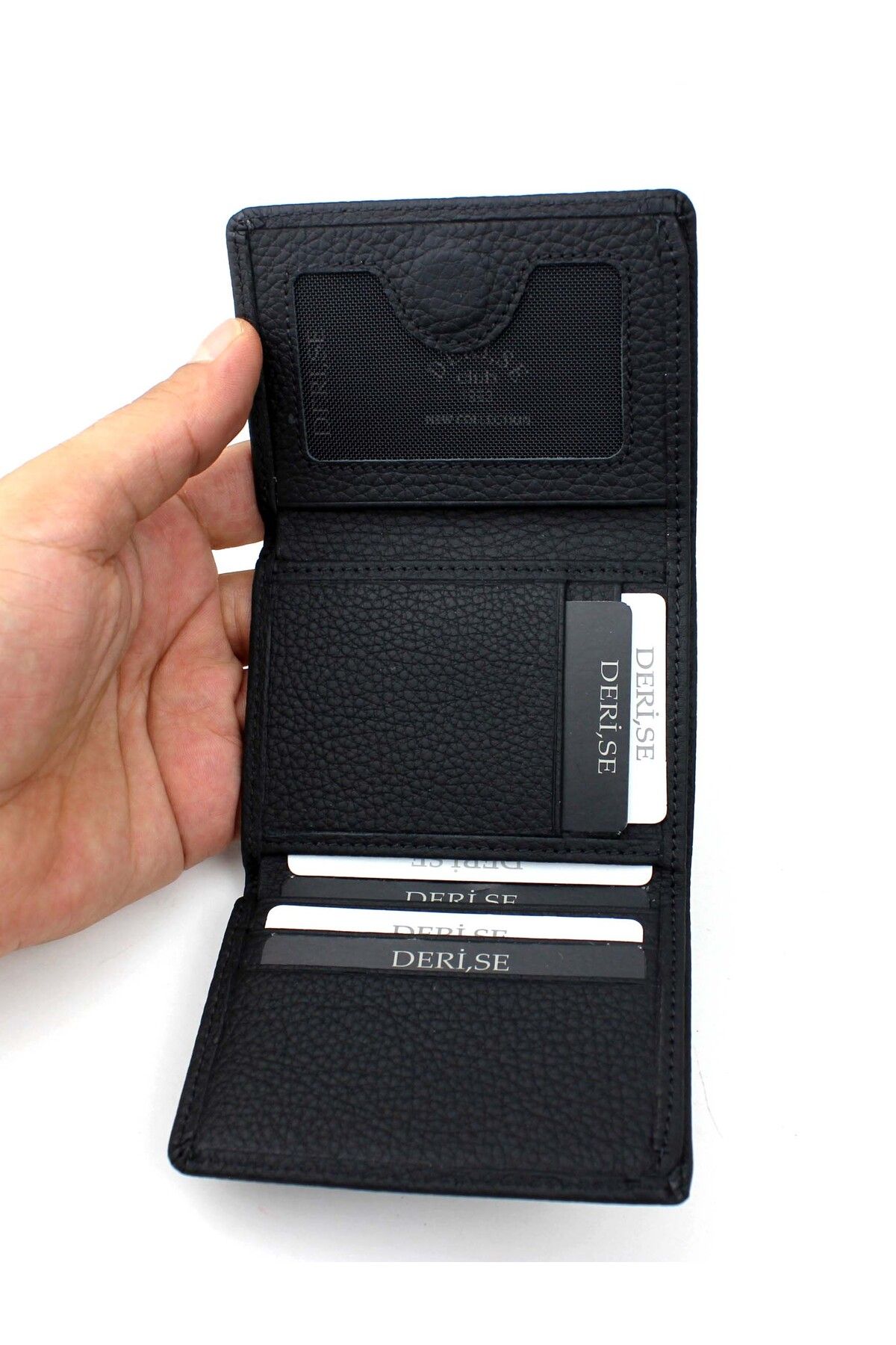 Erkek Hakiki Deri Kartlık Cüzdan - siyah