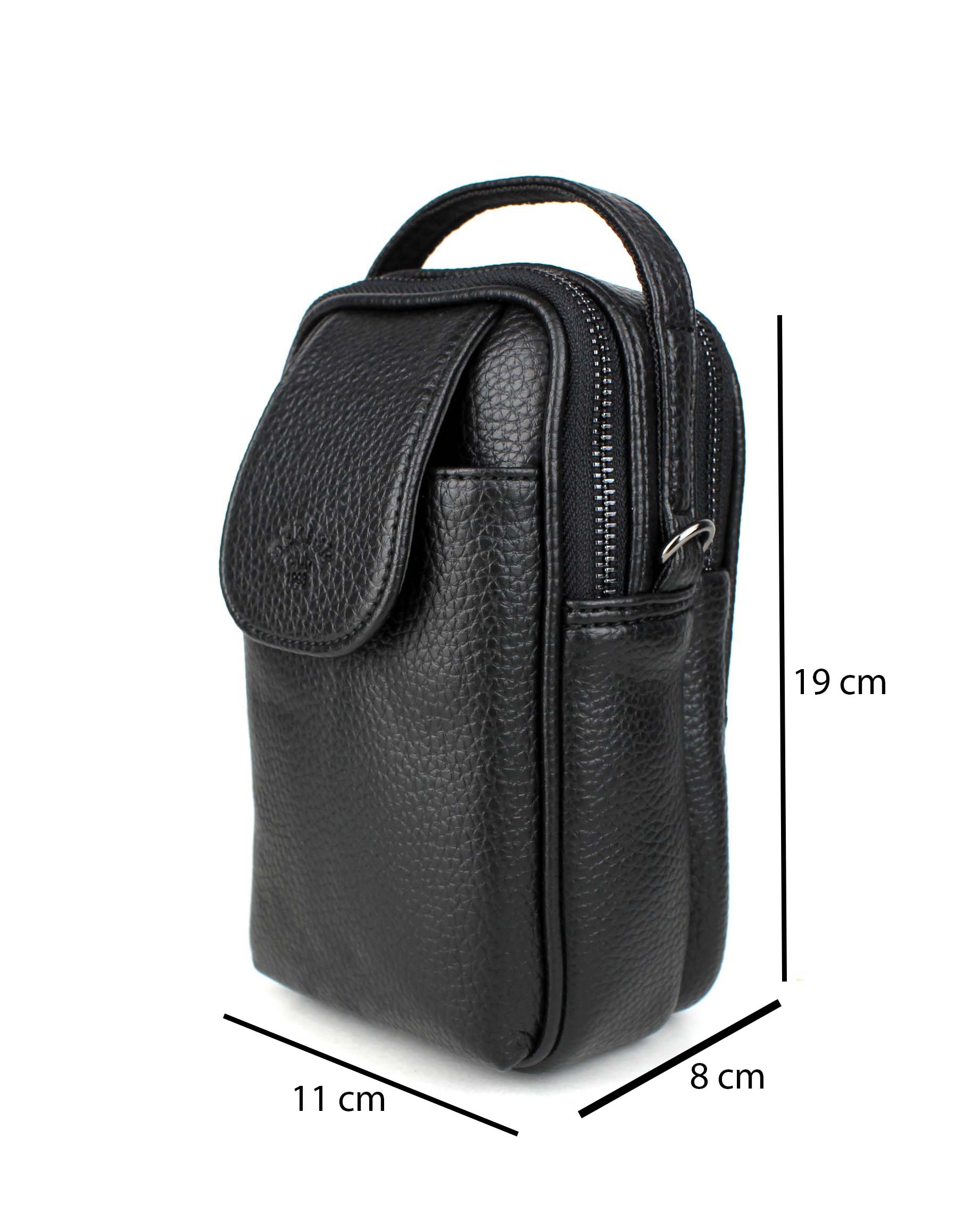 Erkek Suni Deri Lüks Kapaklı Çok Bölmeli El ve Omuz Çantası