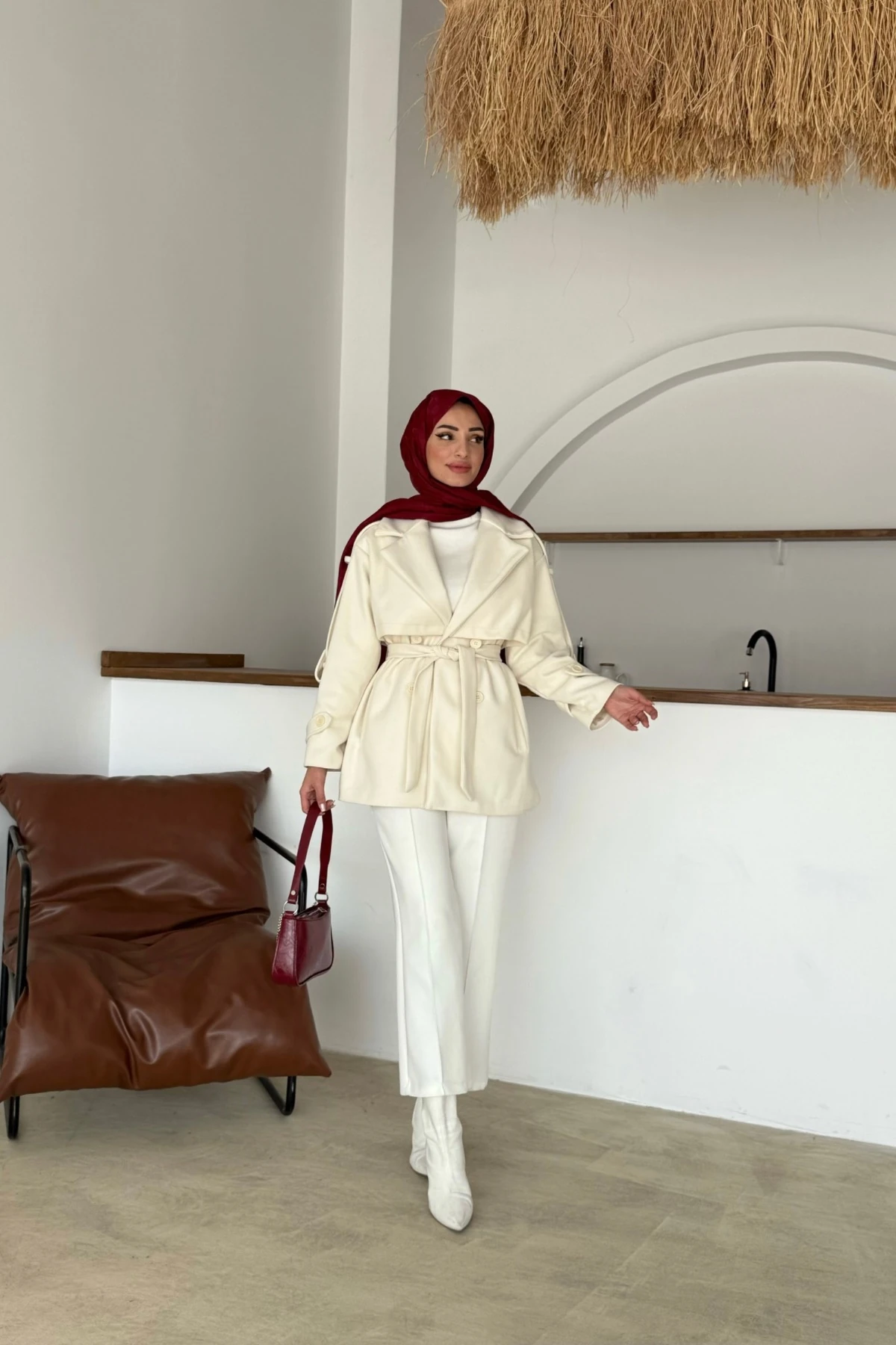 Aktan Kaşe Ceket | Krem