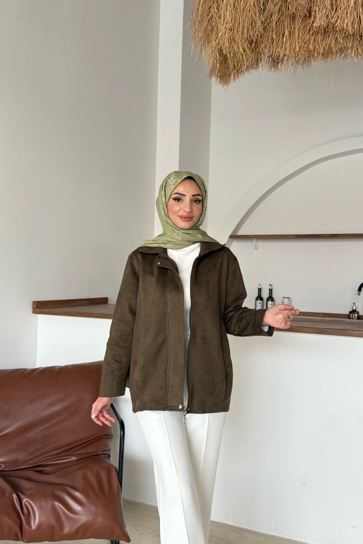 İlke Süet Ceket | Yeşil