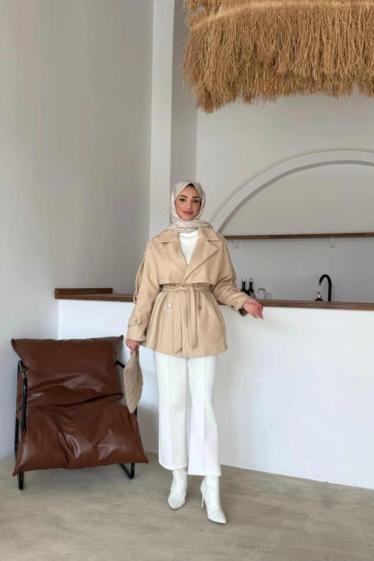 Aktan Kaşe Ceket | Bej