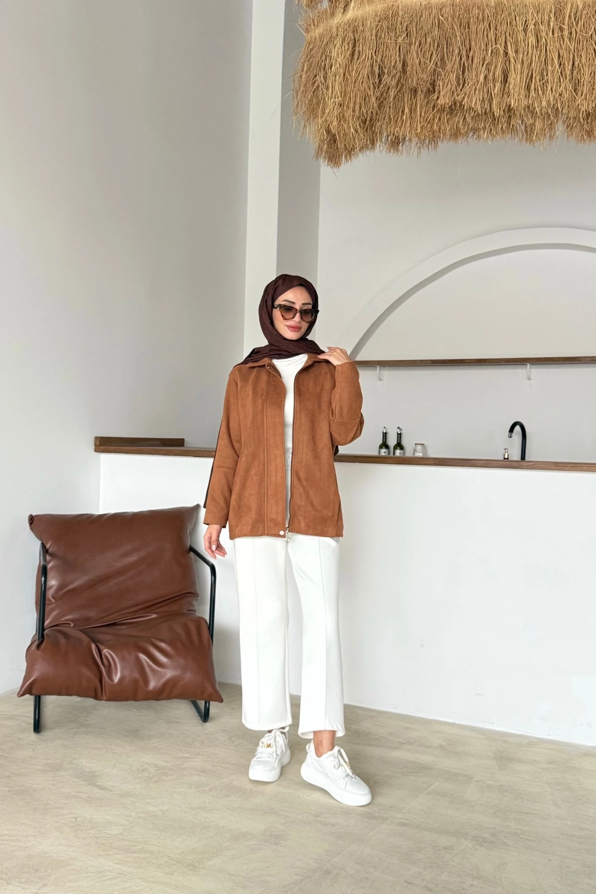 İlke Süet Ceket | Taba