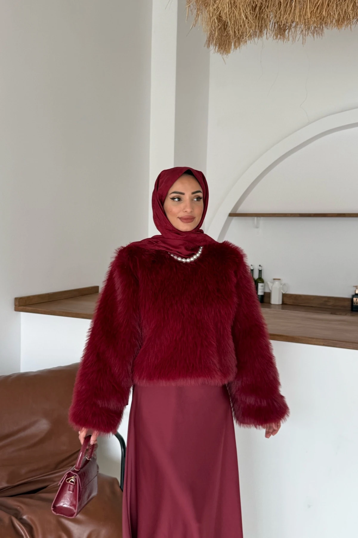 Pamela Kürk Tunik | Bordo