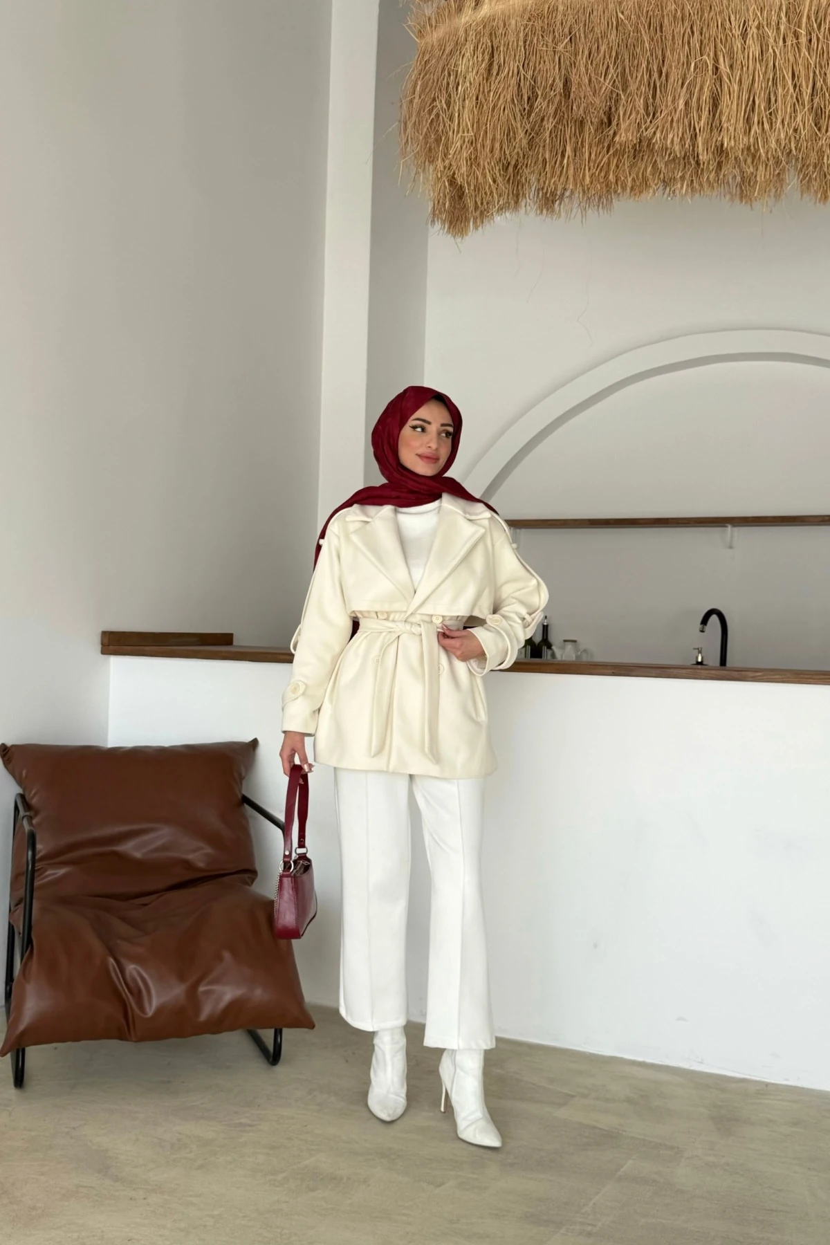 Aktan Kaşe Ceket | Krem