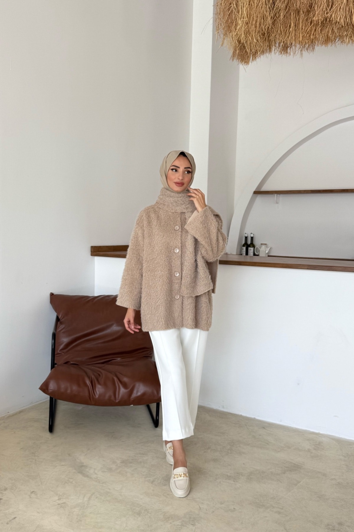 Foks Peluş Ceket | Camel
