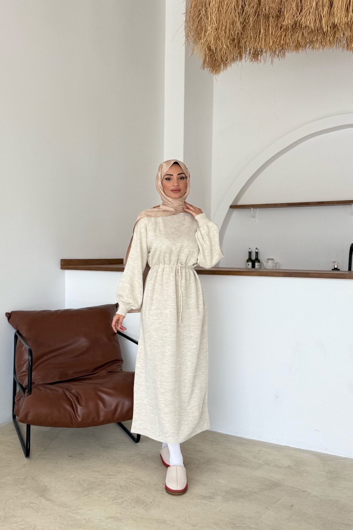 Olla Triko Elbise | Bej