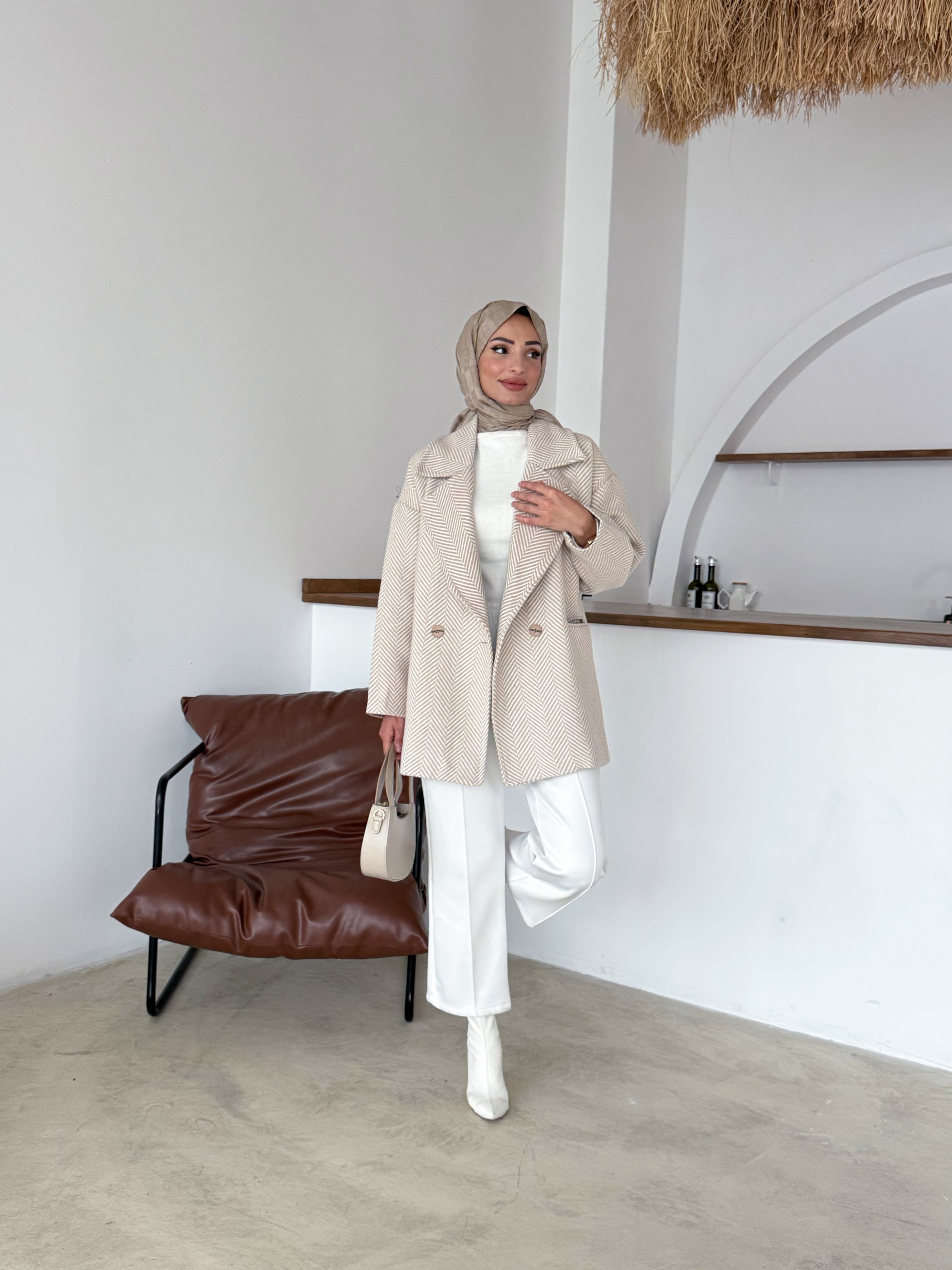 Stella Kaşe Ceket | Vizon