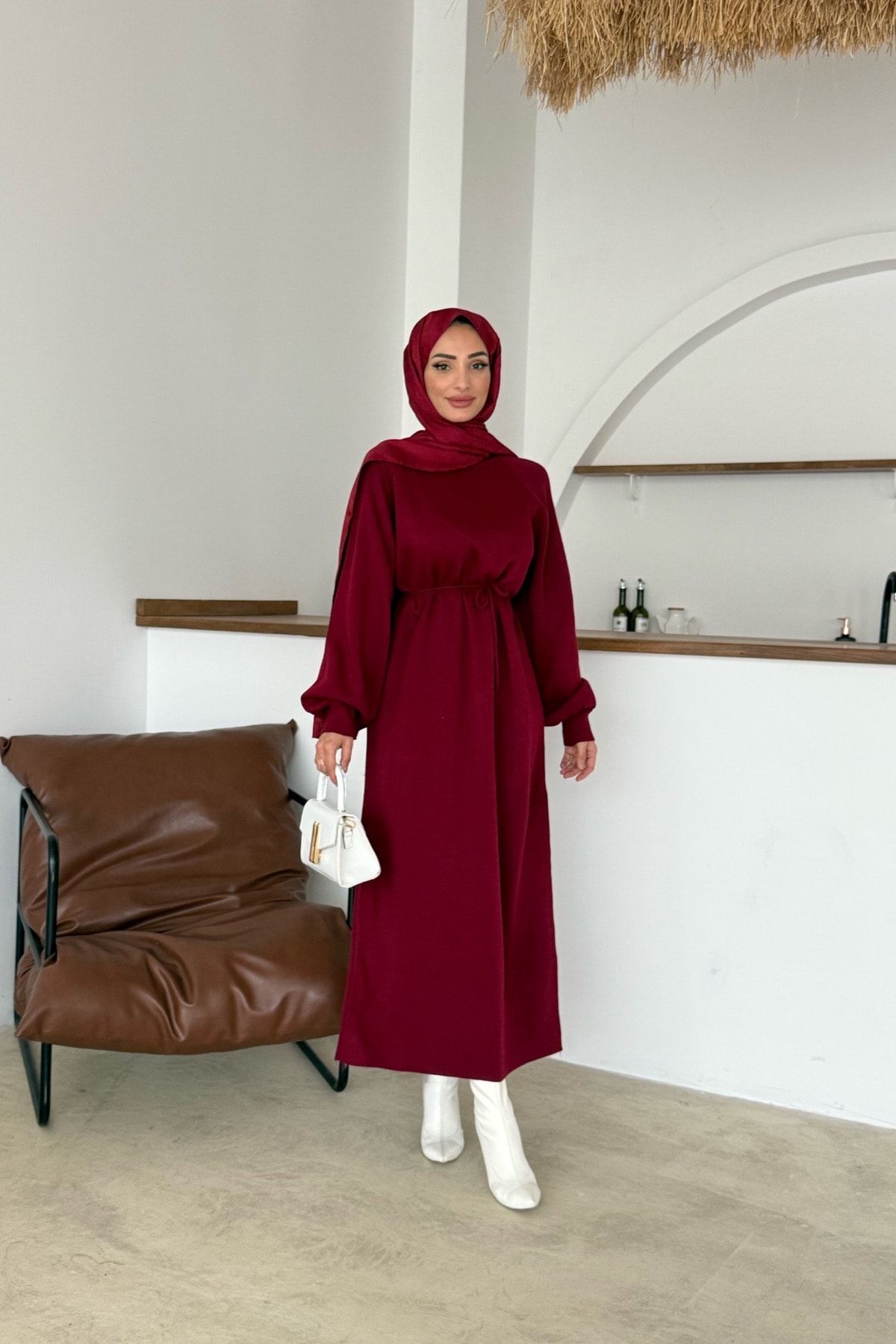 Olla Triko Elbise | Bordo