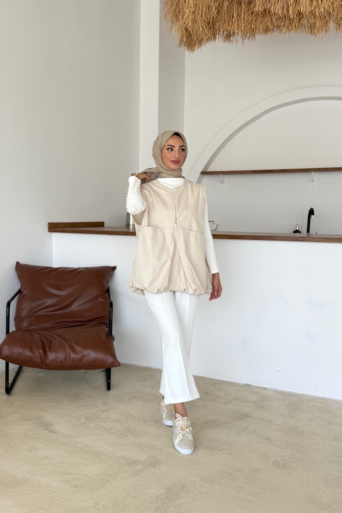 Karme Yelek | Bej