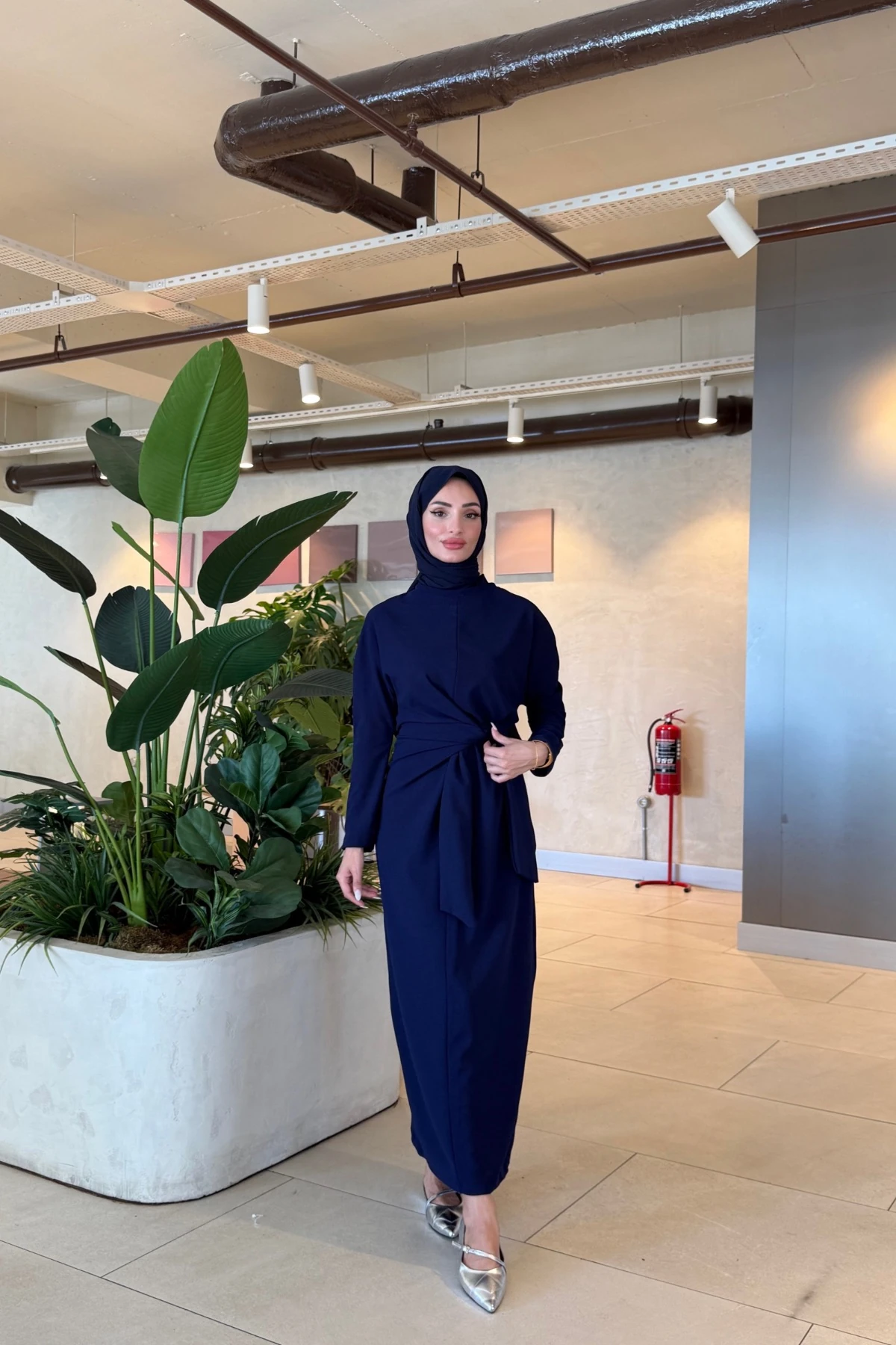 Linya Krep Elbise | Laci
