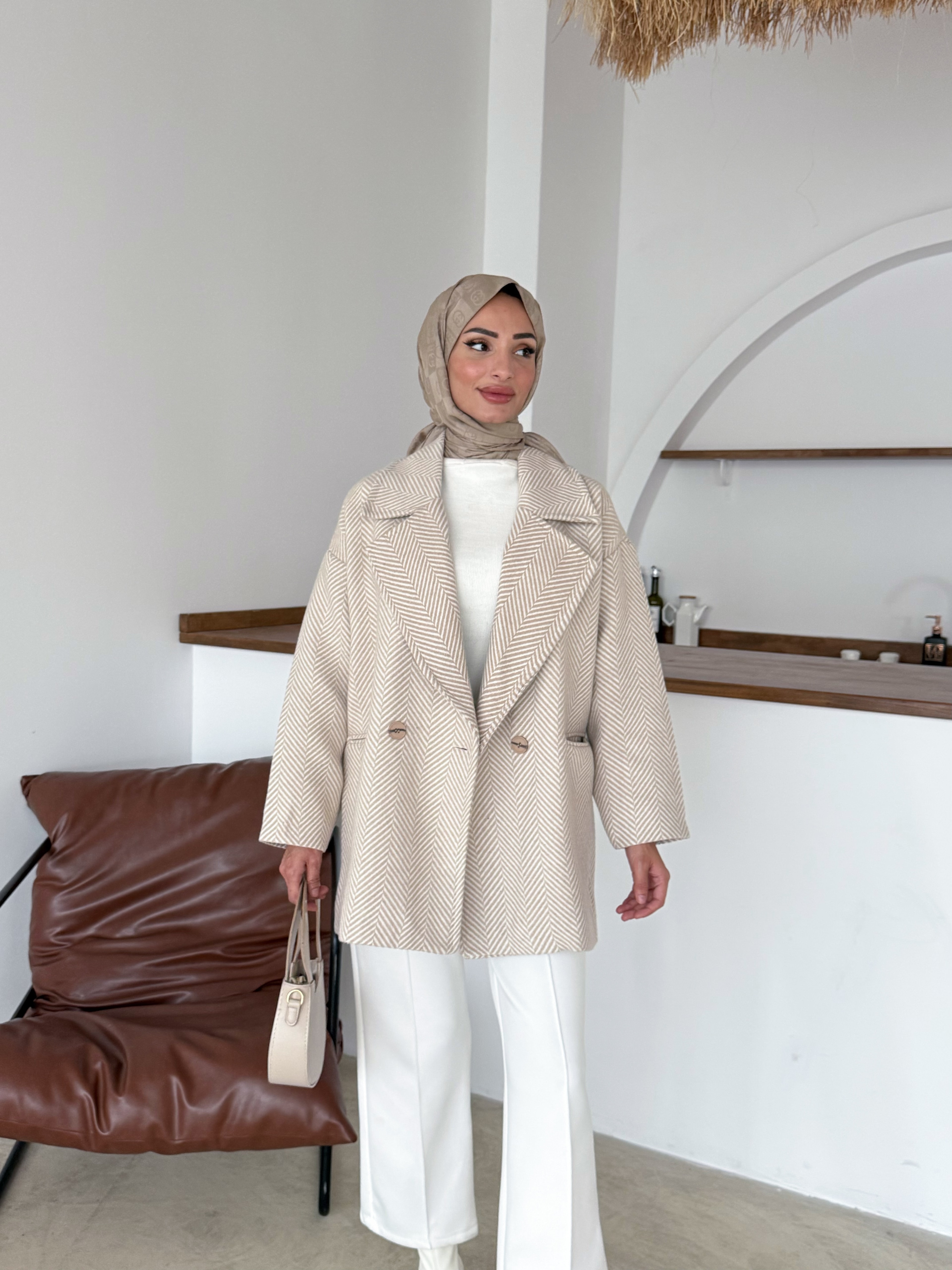Stella Kaşe Ceket | Vizon