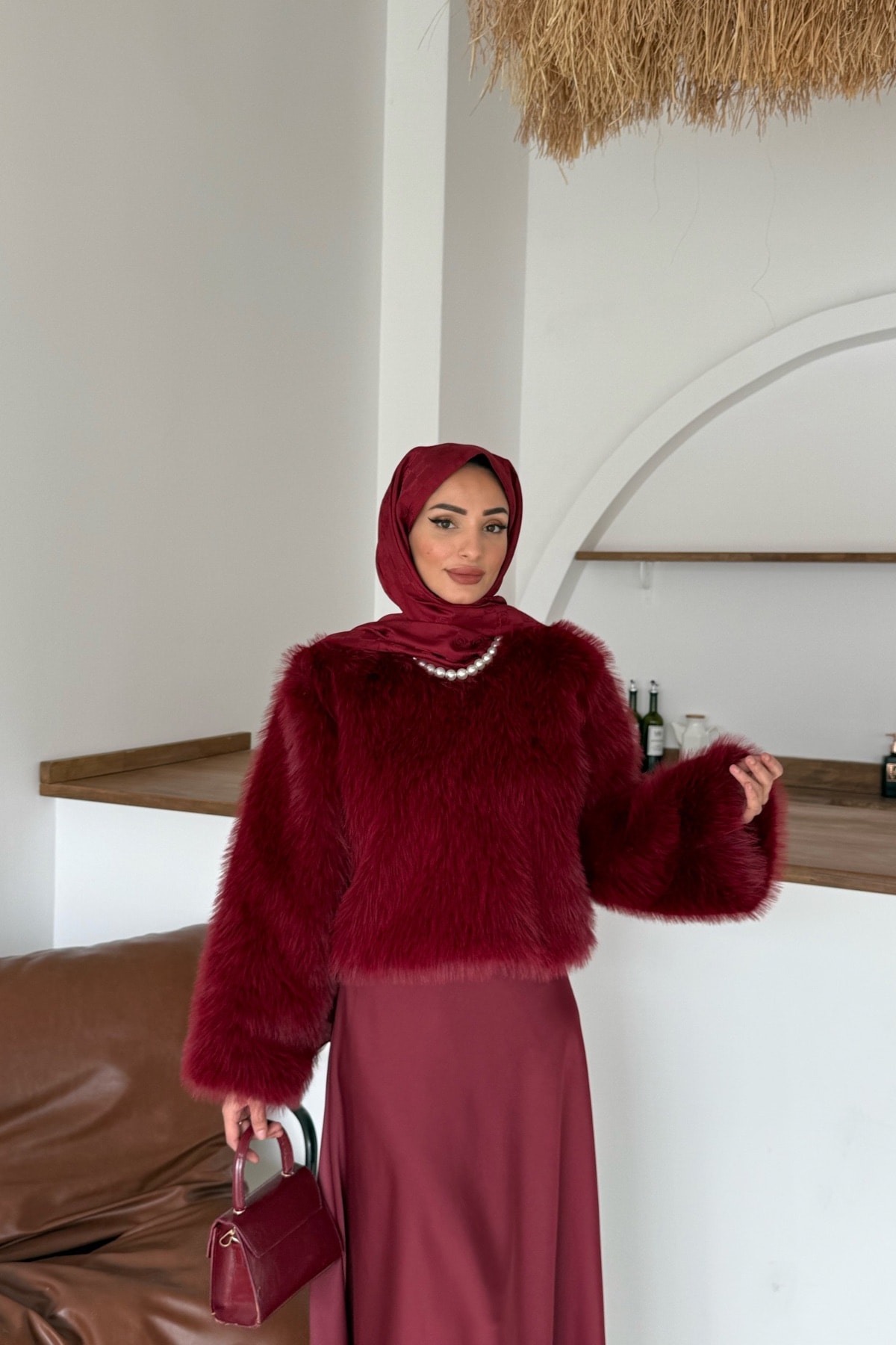 Pamela Kürk Tunik | Bordo