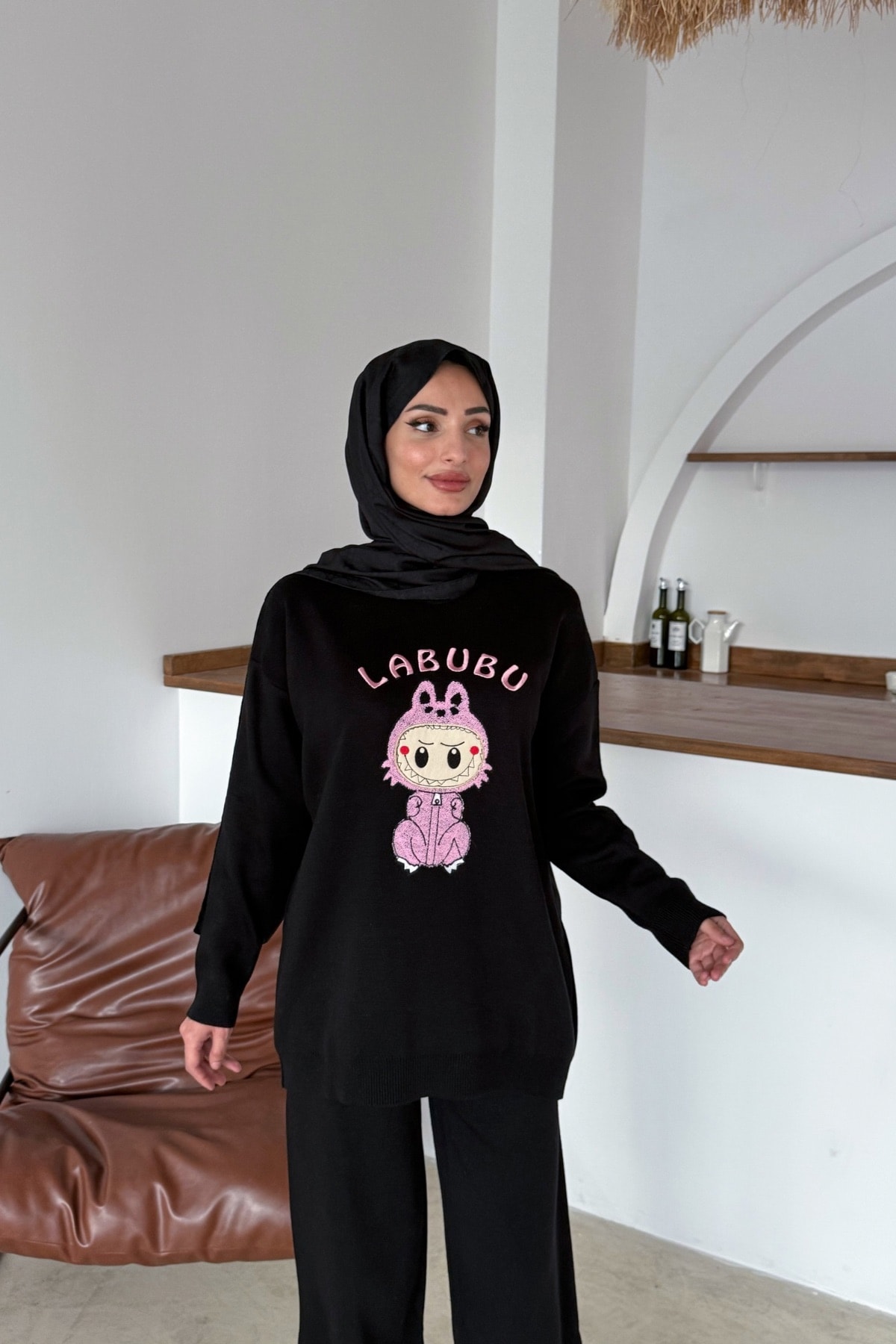 Labubu Triko Takım | Siyah