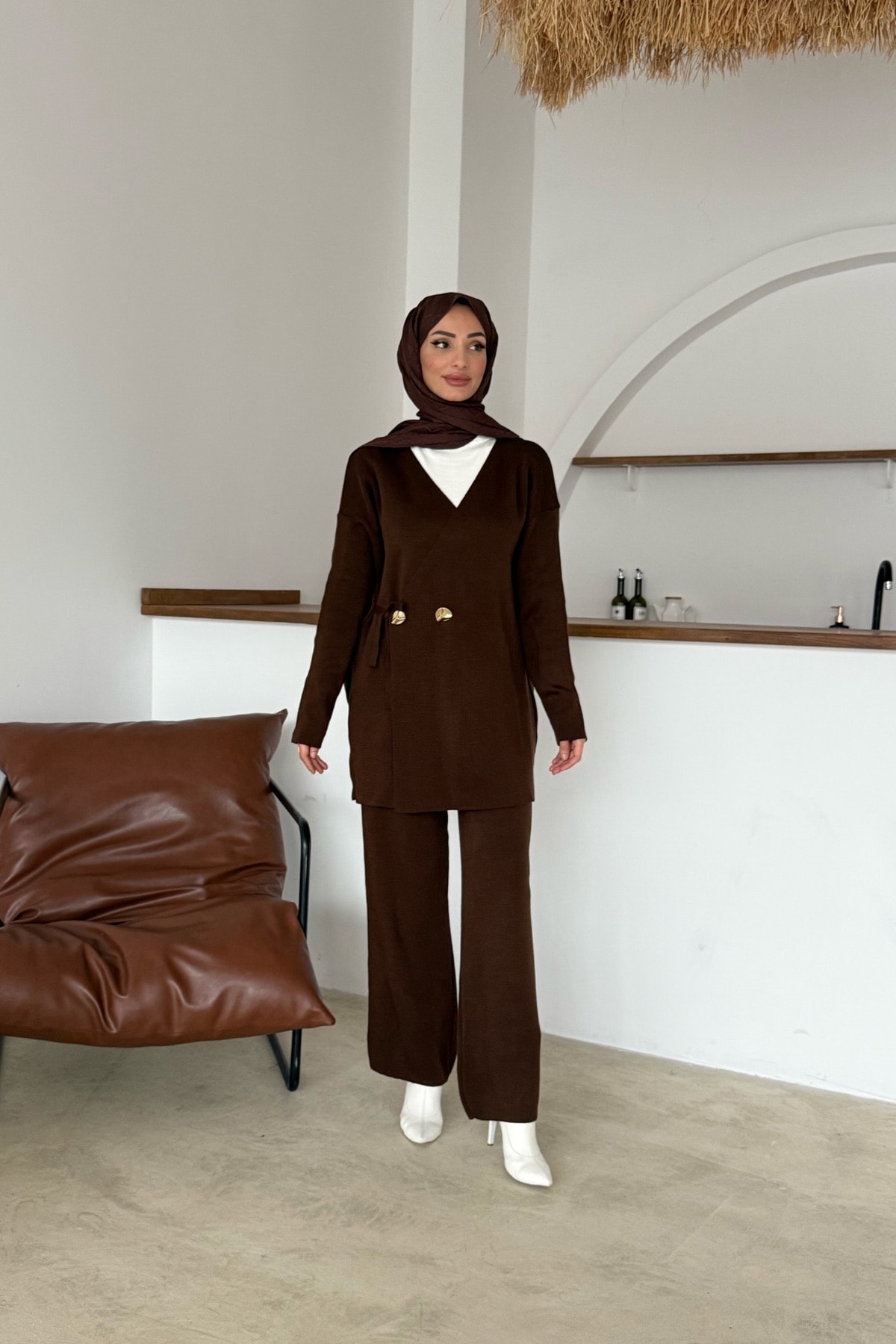 Mabel Triko Takım | Kahve 