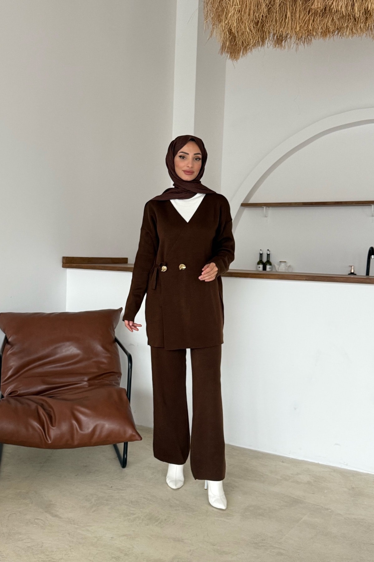 Mabel Triko Takım | Kahve 