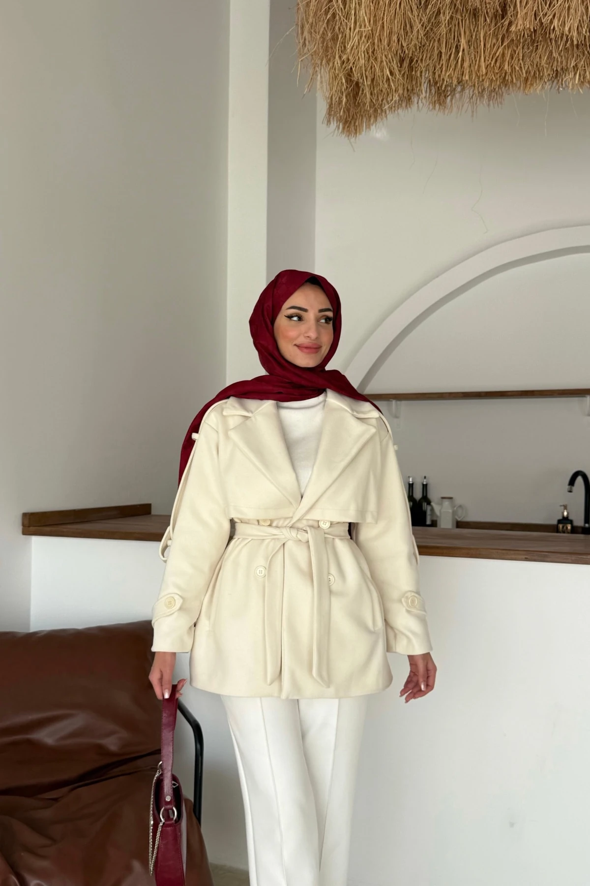 Aktan Kaşe Ceket | Krem