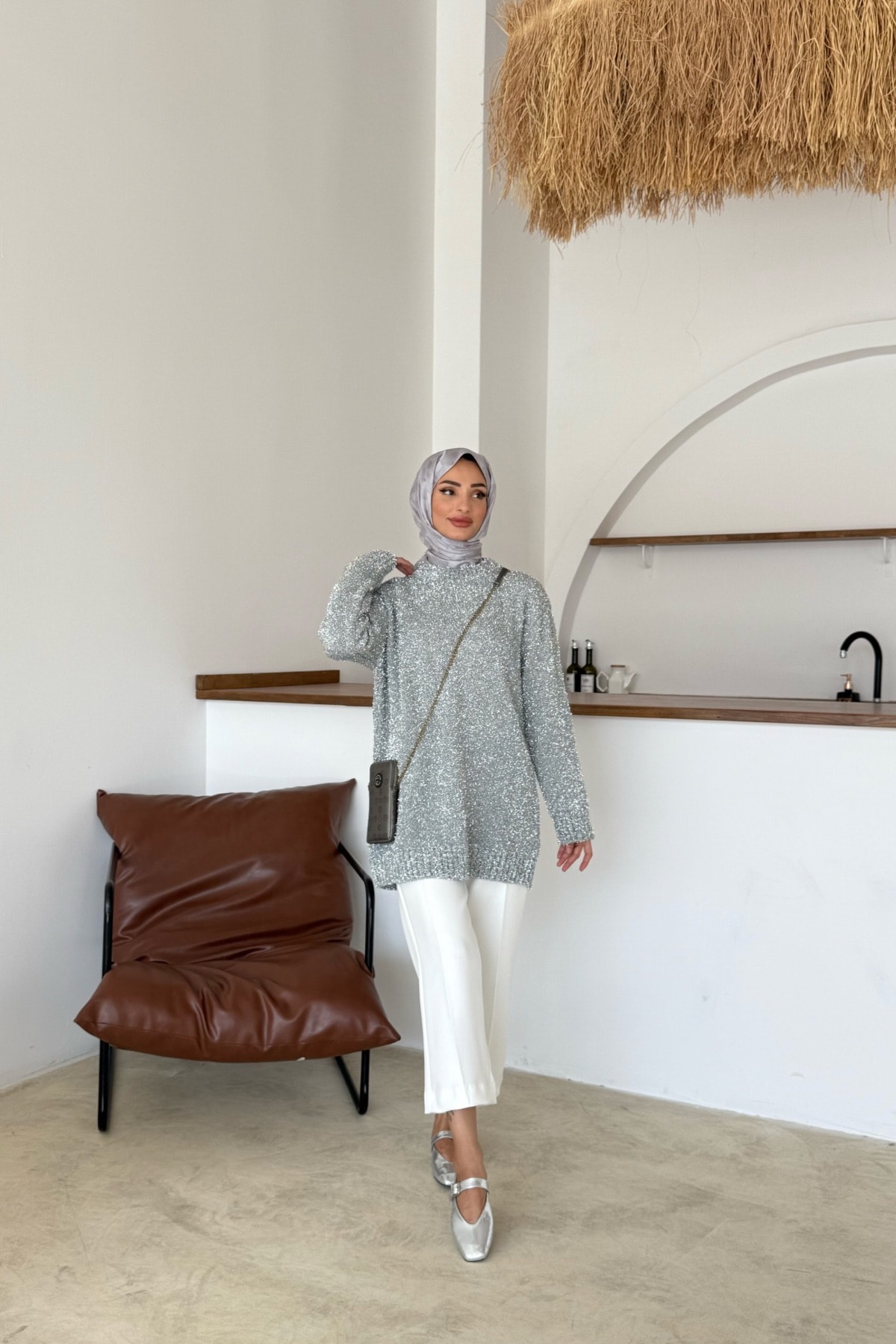 Liza Simli Tunik | Gümüş