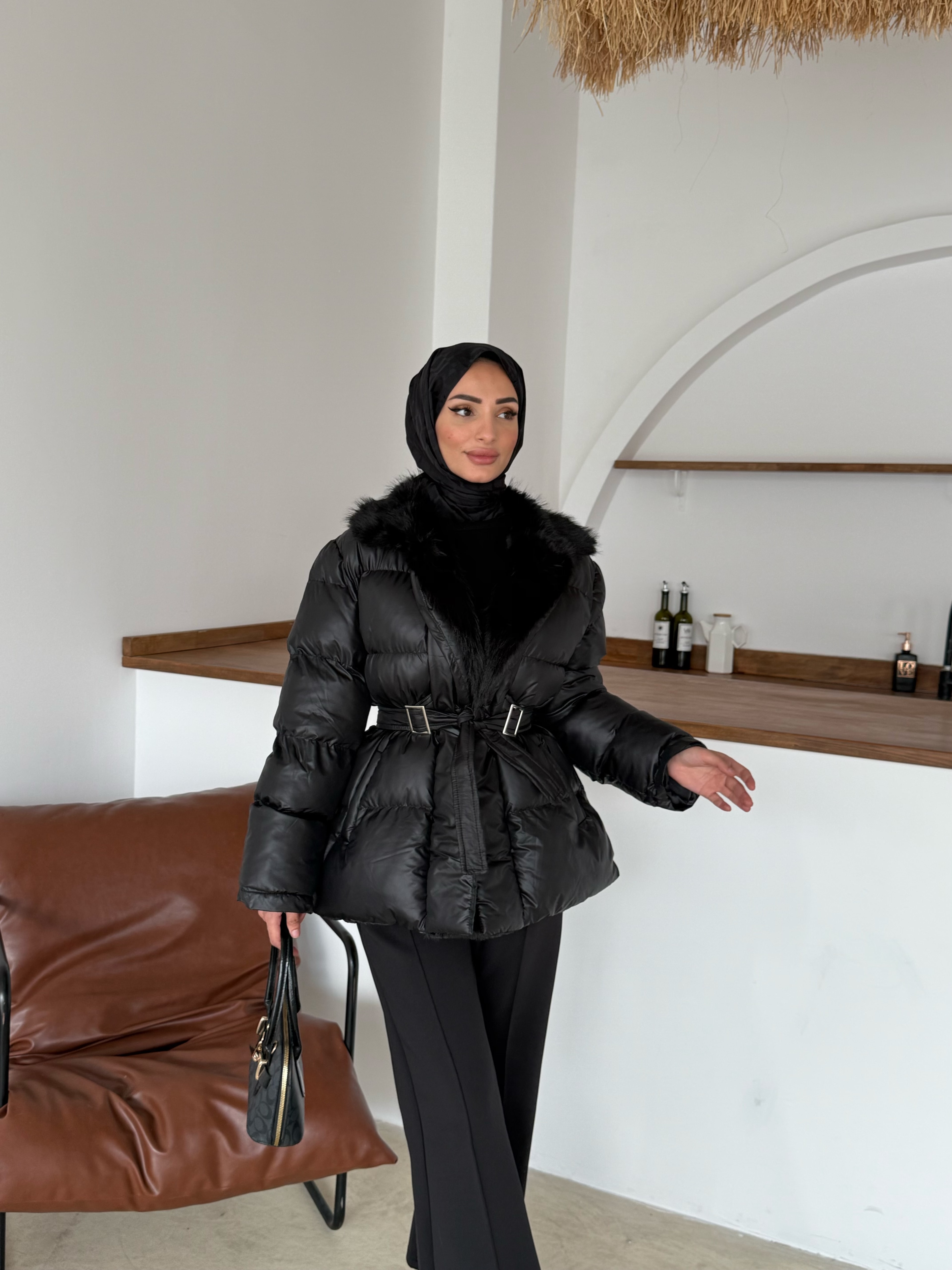 Lolita Şişme Mont | Siyah