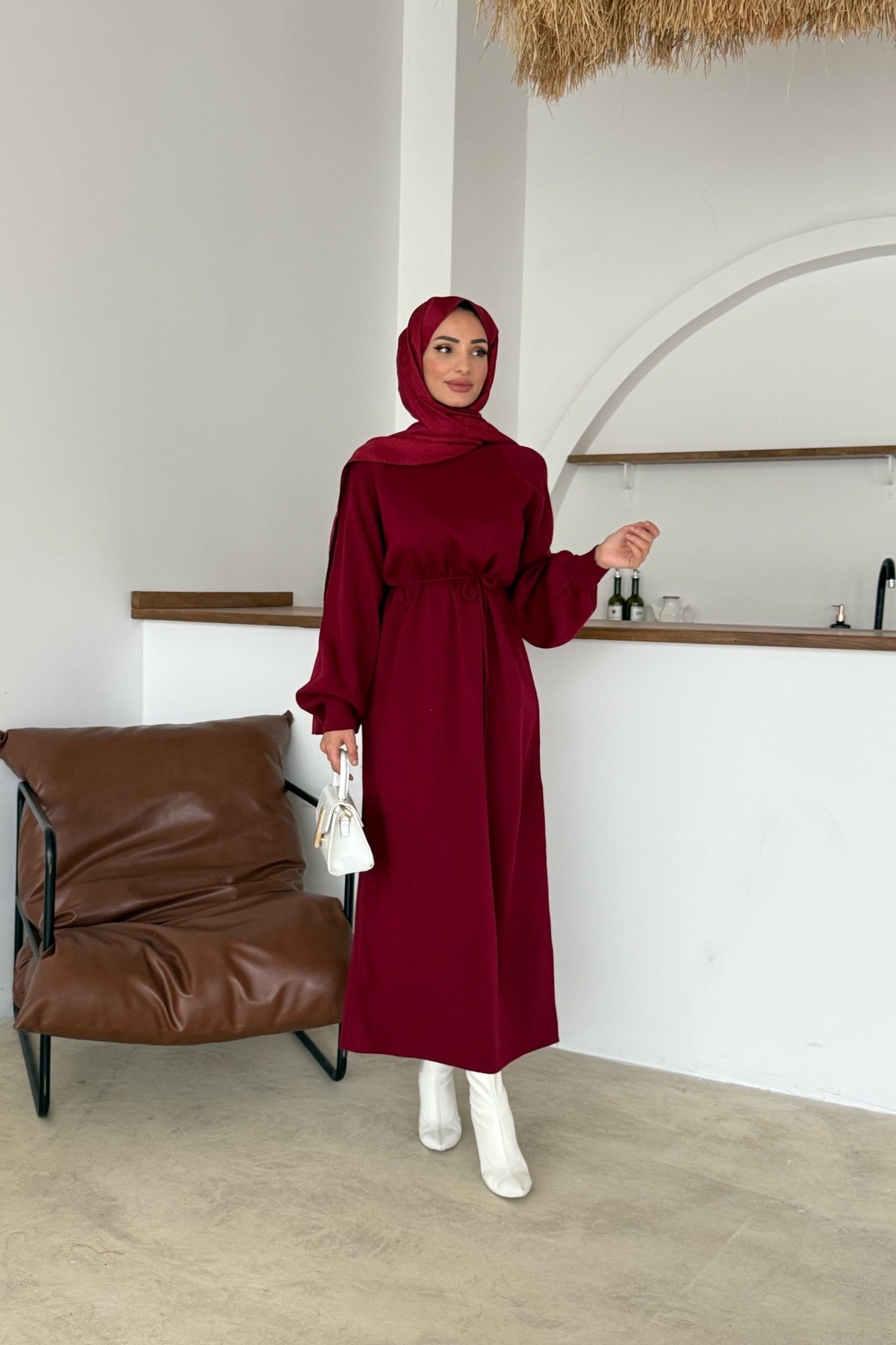 Olla Triko Elbise | Bordo